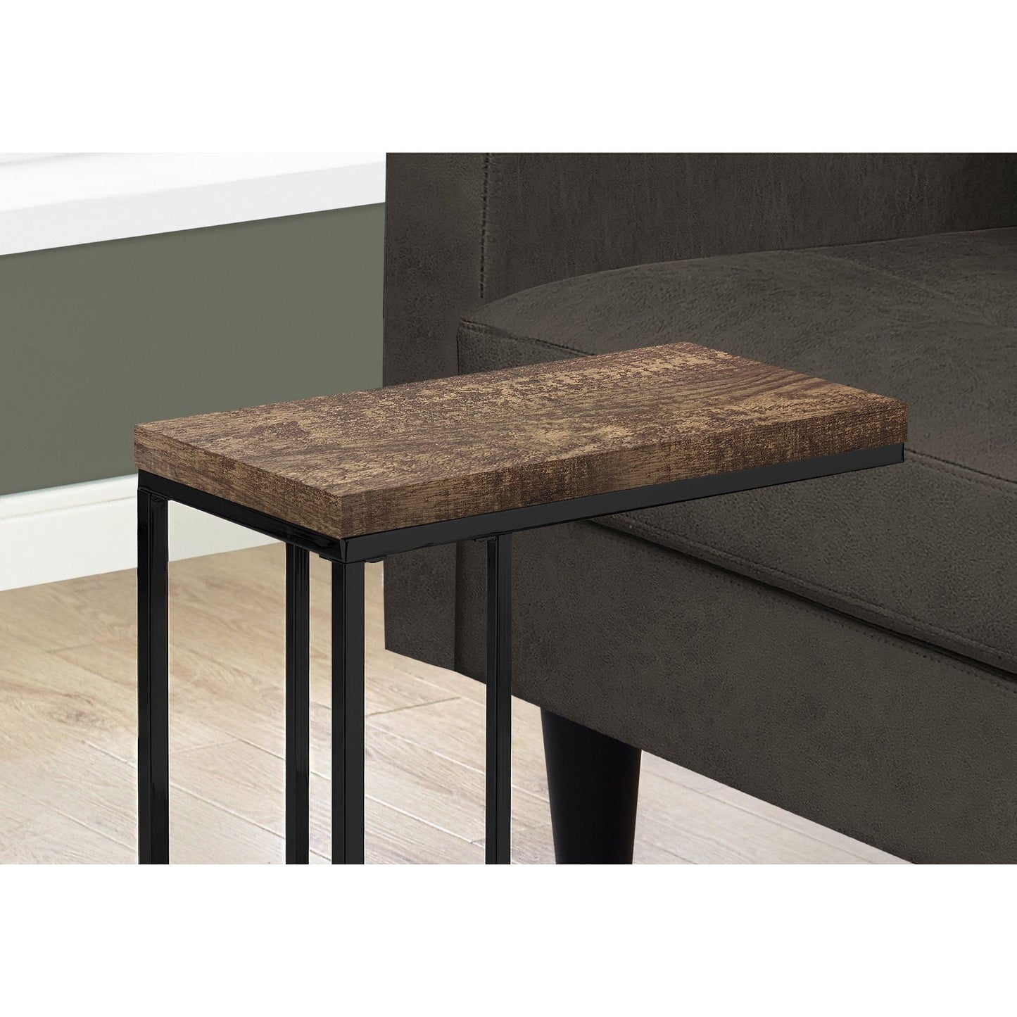 Accent Table - Brown Reclaimed Wood-Look / Black Metal