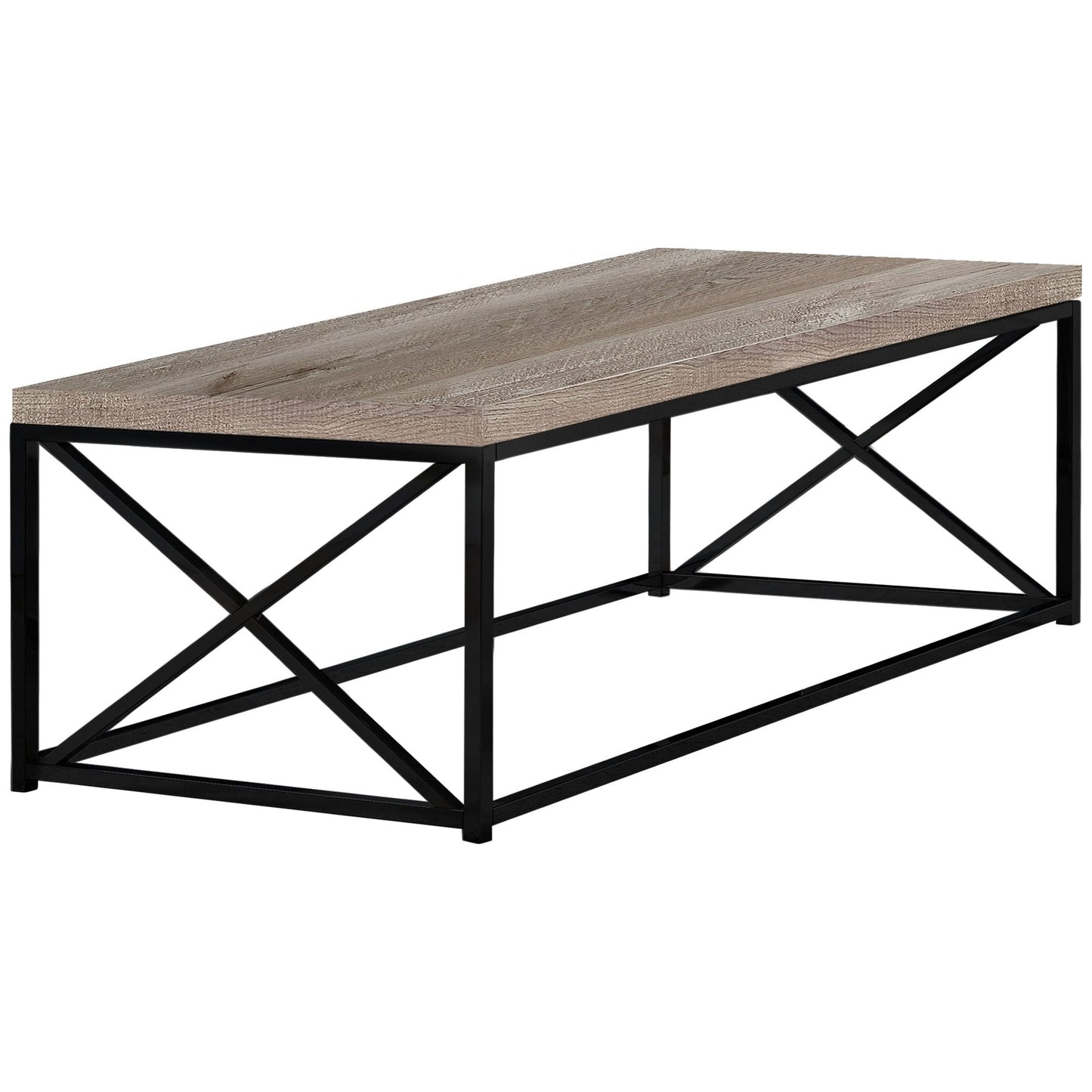 Coffee Table - Taupe Reclaimed Wood-Look / Black Metal