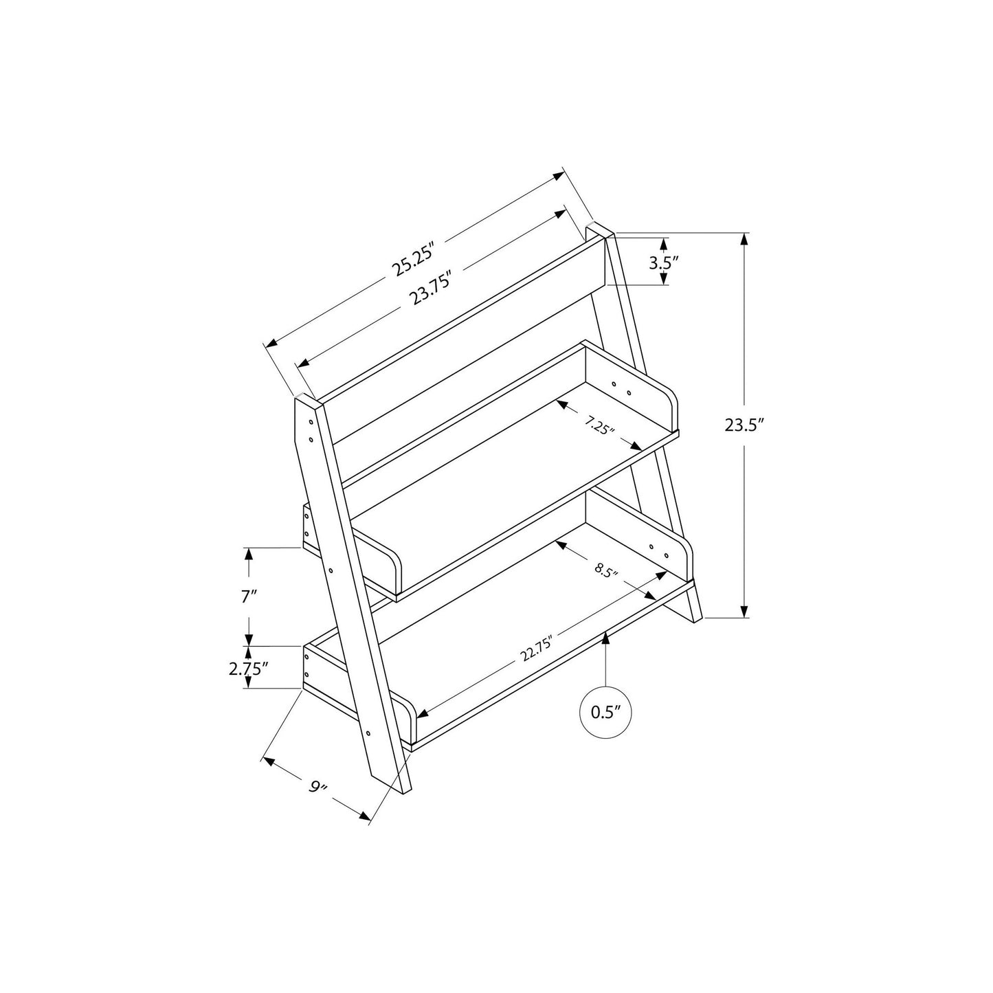 Bathroom Accent - 24"H / White Wall Mount Shelf