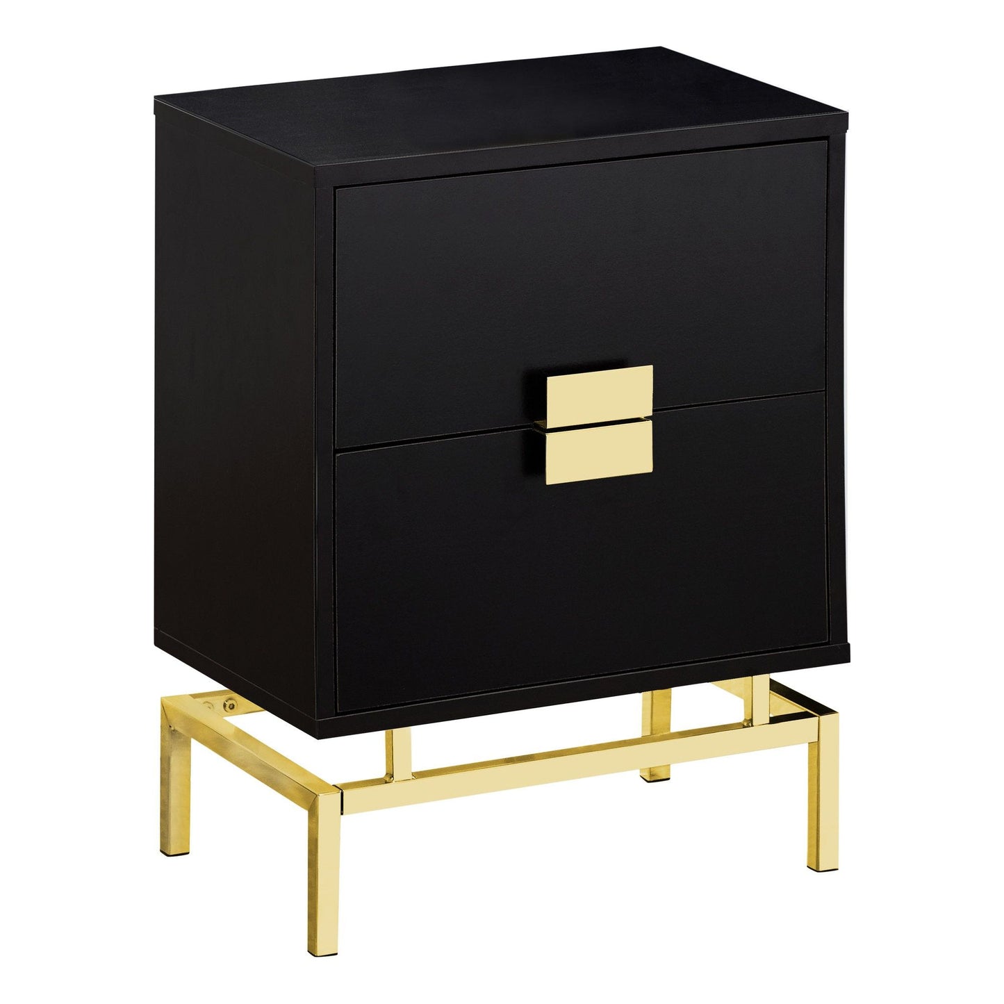 Accent Table - 24"H / Cappuccino / Gold Metal