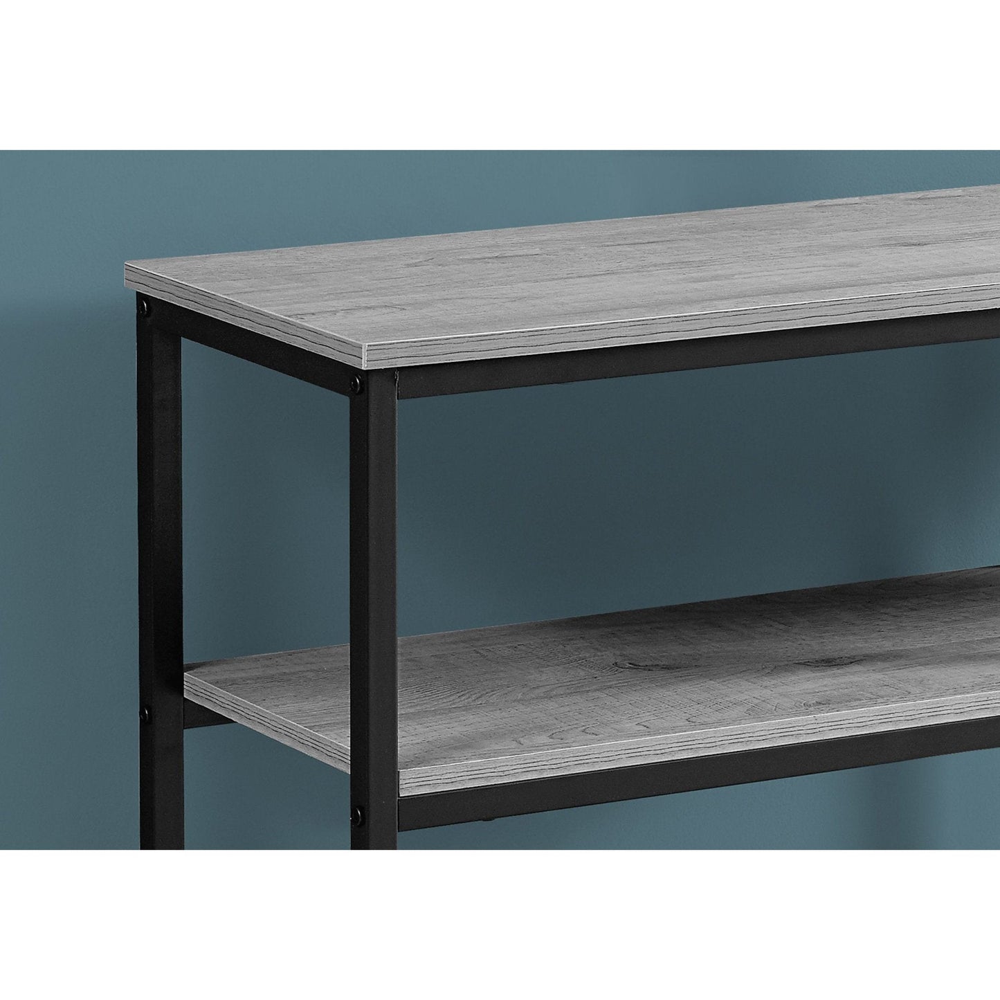 Console Table - 42"L / Grey / Black Metal Hall Console