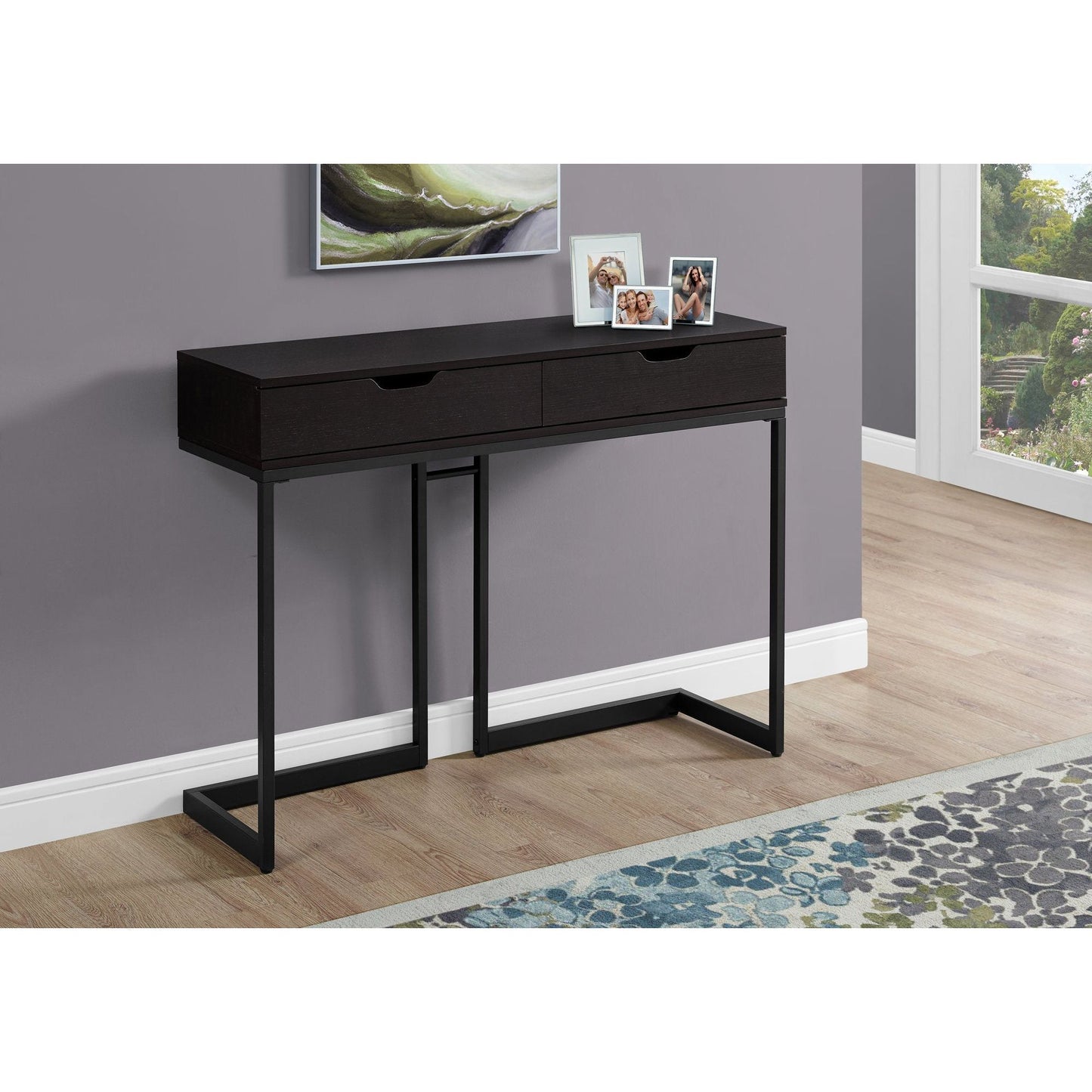 Console Table - 42"L / Cappuccino / Black Hall Console