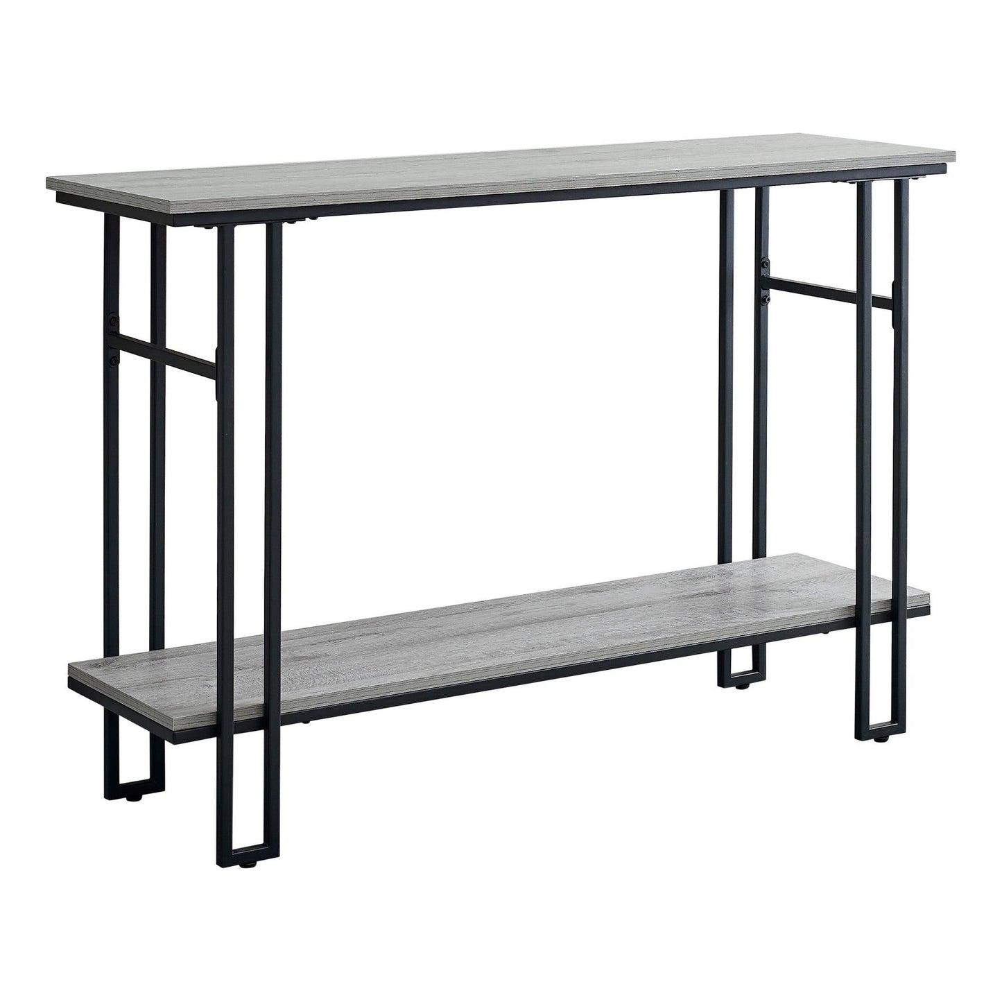 Accent Table - 48"L / Grey / Black Metal Hall Console