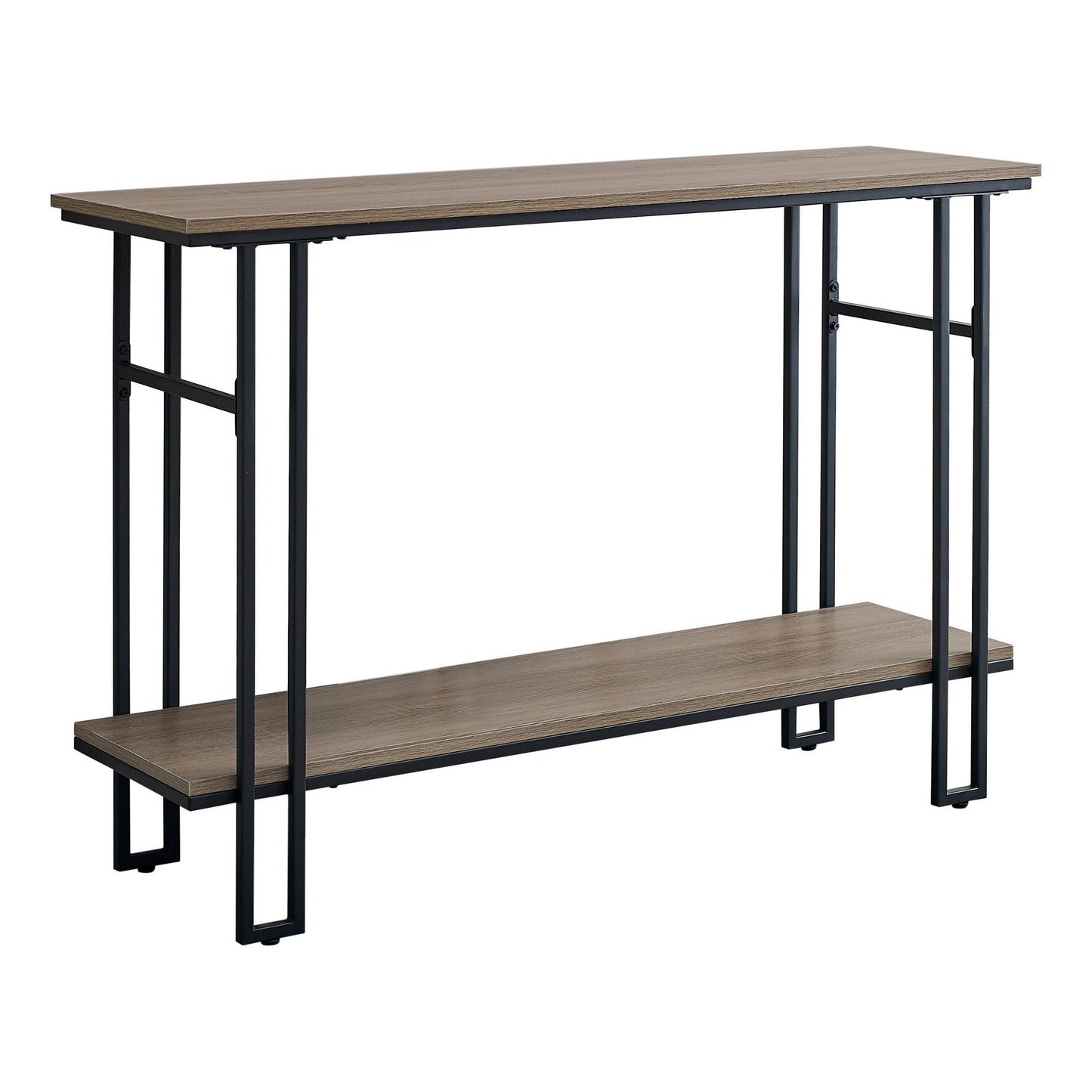 Accent Table - 48"L / Taupe / Black Metal Hall Console