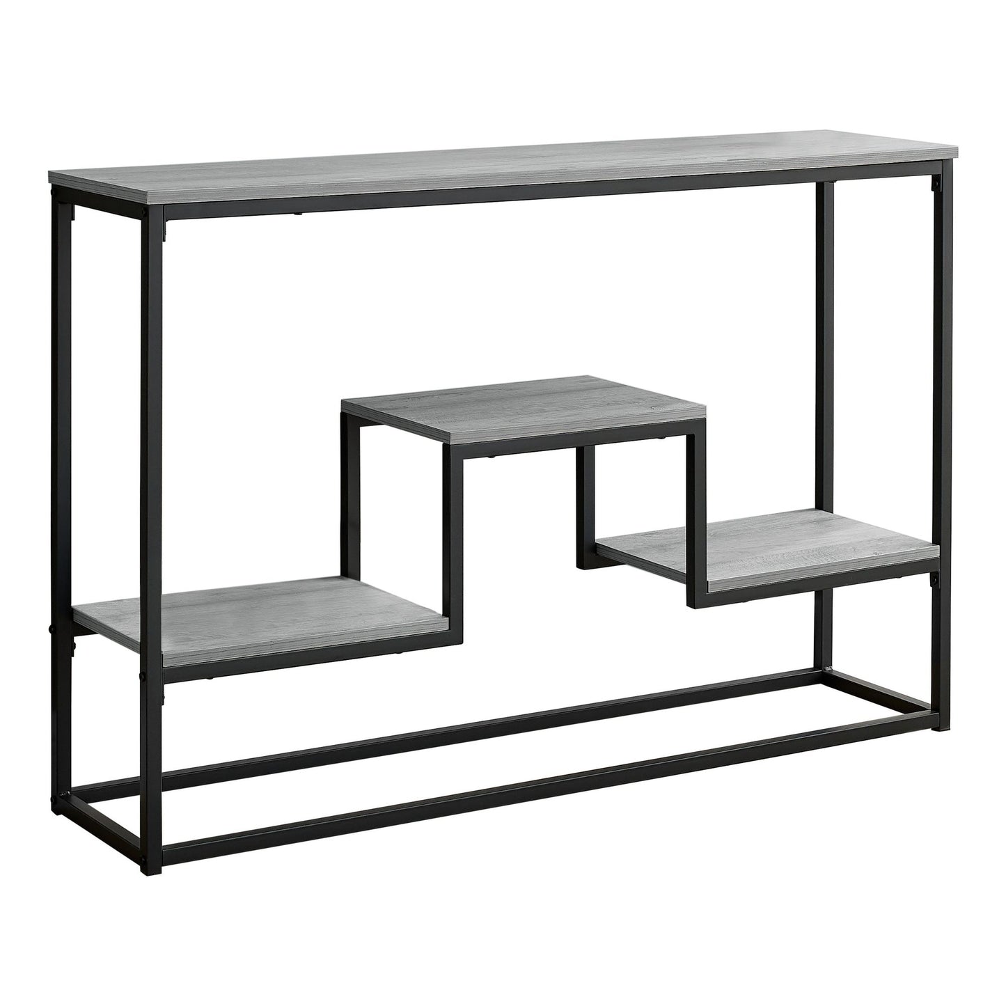 Accent Table - 48"L / Grey / Black Metal Hall Console