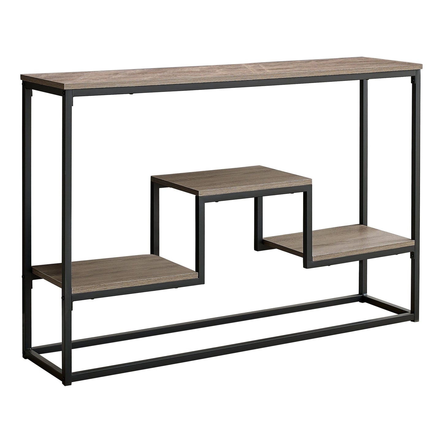 Accent Table - 48"L / Taupe / Black Metal Hall Console