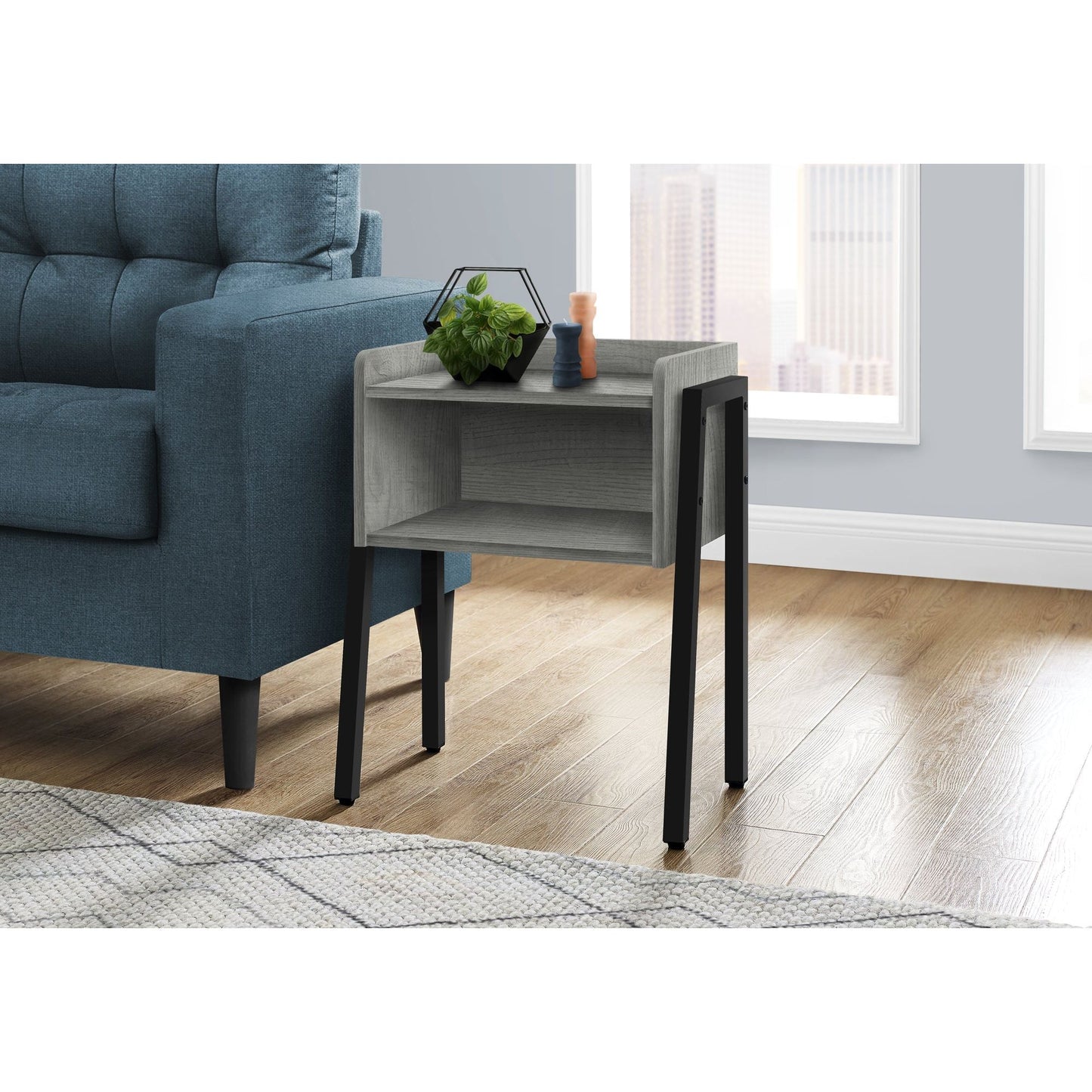 Accent Table - 23"H / Grey / Black Metal