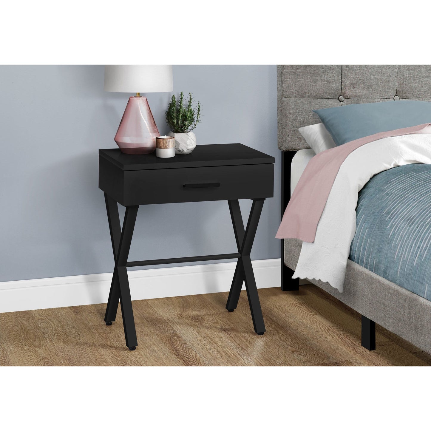 Accent Table - 24"H / Black / Black Metal