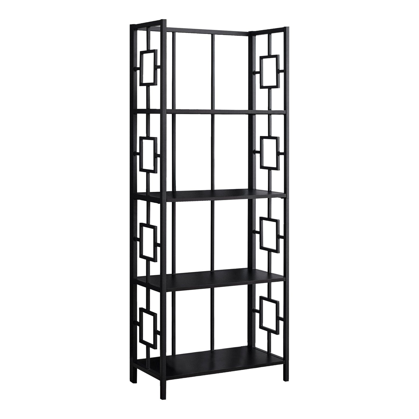 Bookcase - 62"H / Black / Black Metal Etagere