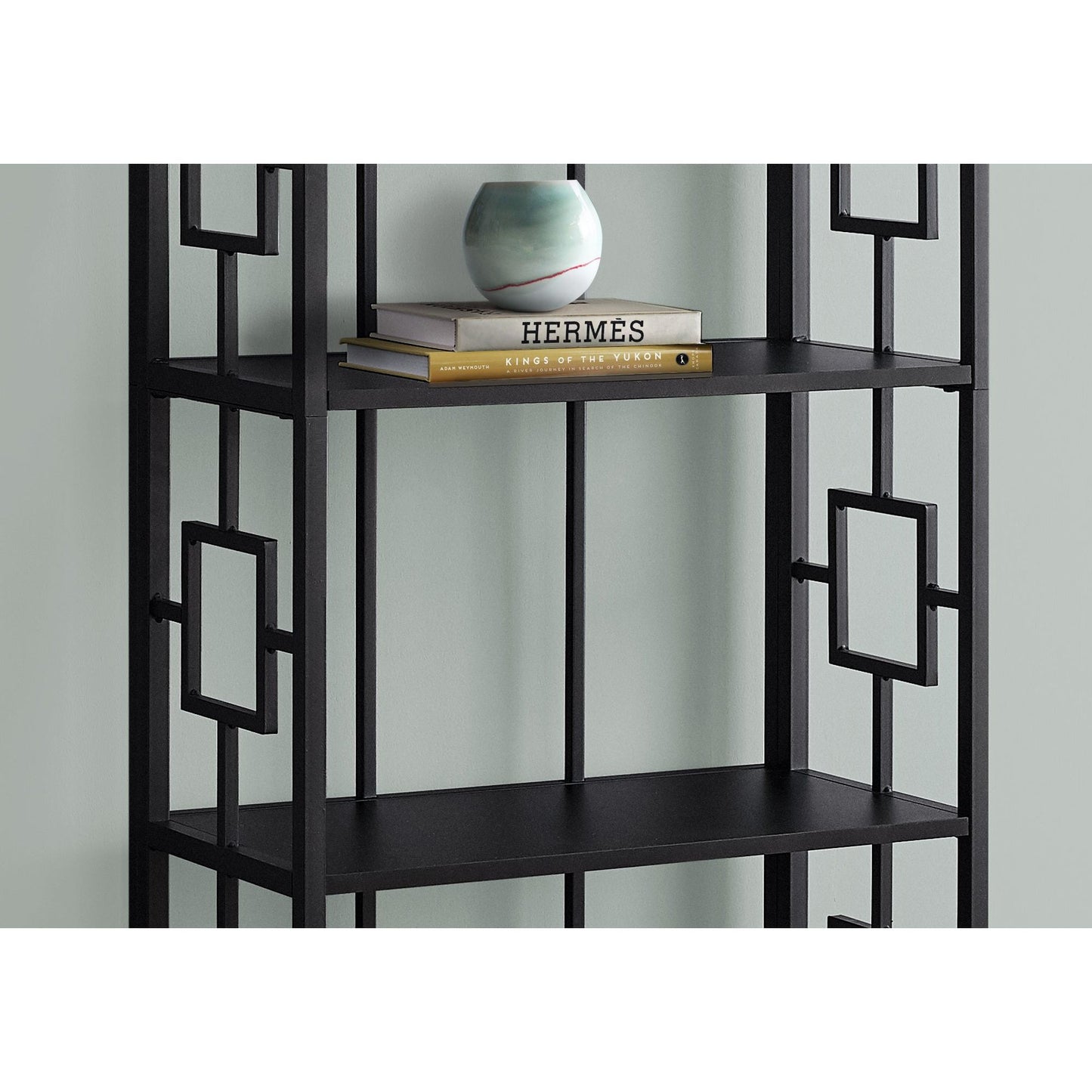 Bookcase - 62"H / Black / Black Metal Etagere