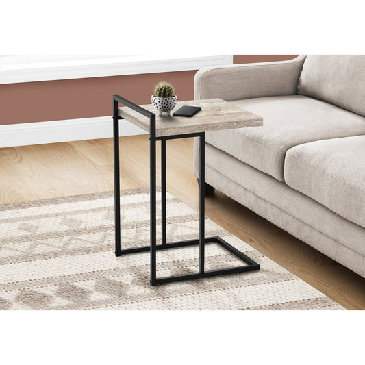 Accent Table - 25"H / Taupe Reclaimed Wood / Black Metal