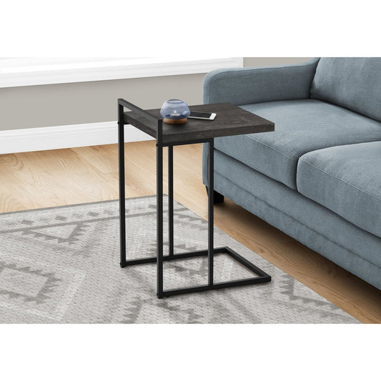 Accent Table - 25"H / Black Reclaimed Wood / Black Metal