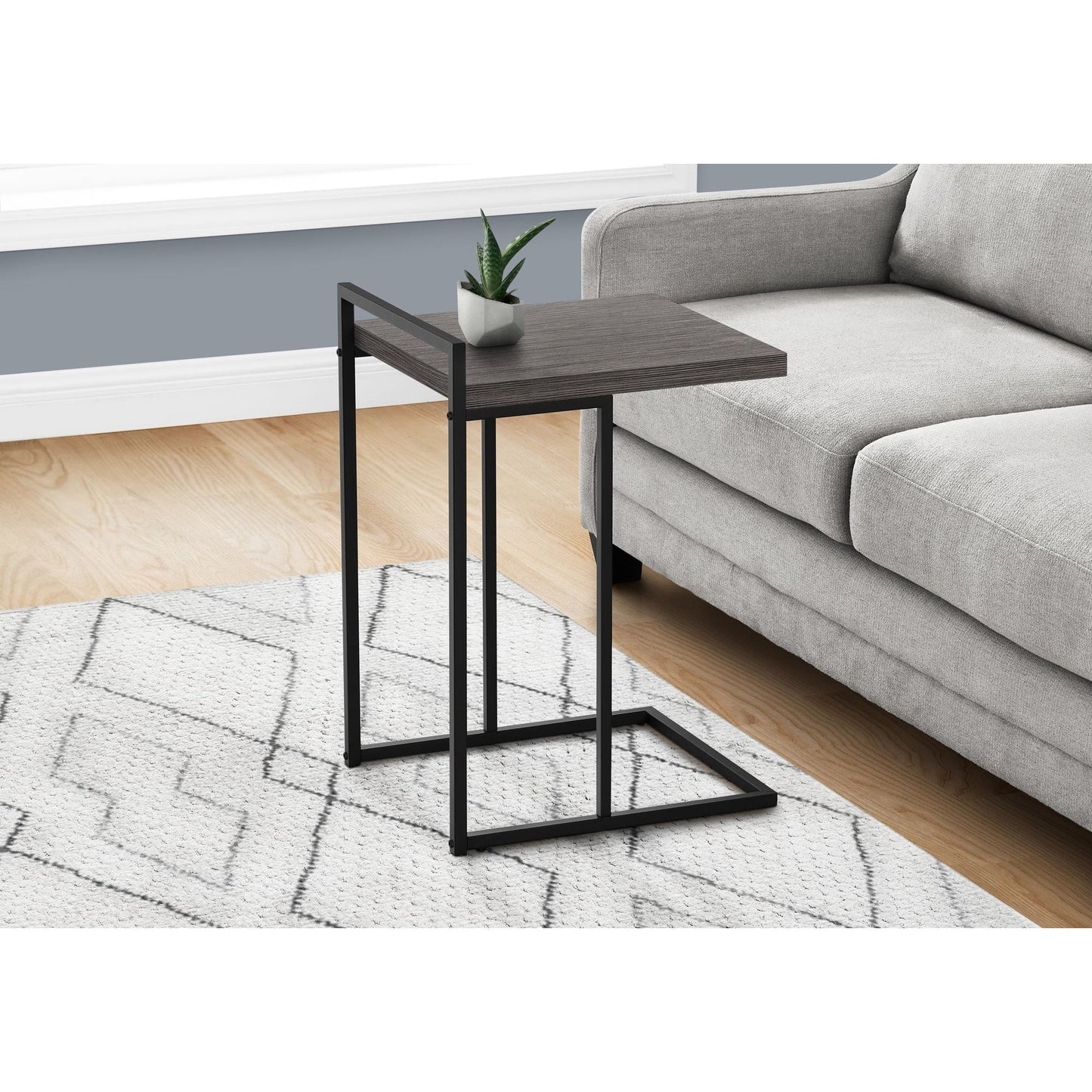 Accent Table - 25"H / Grey / Black Metal