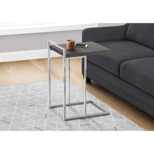 Accent Table - 25"H / Grey / Chrome Metal