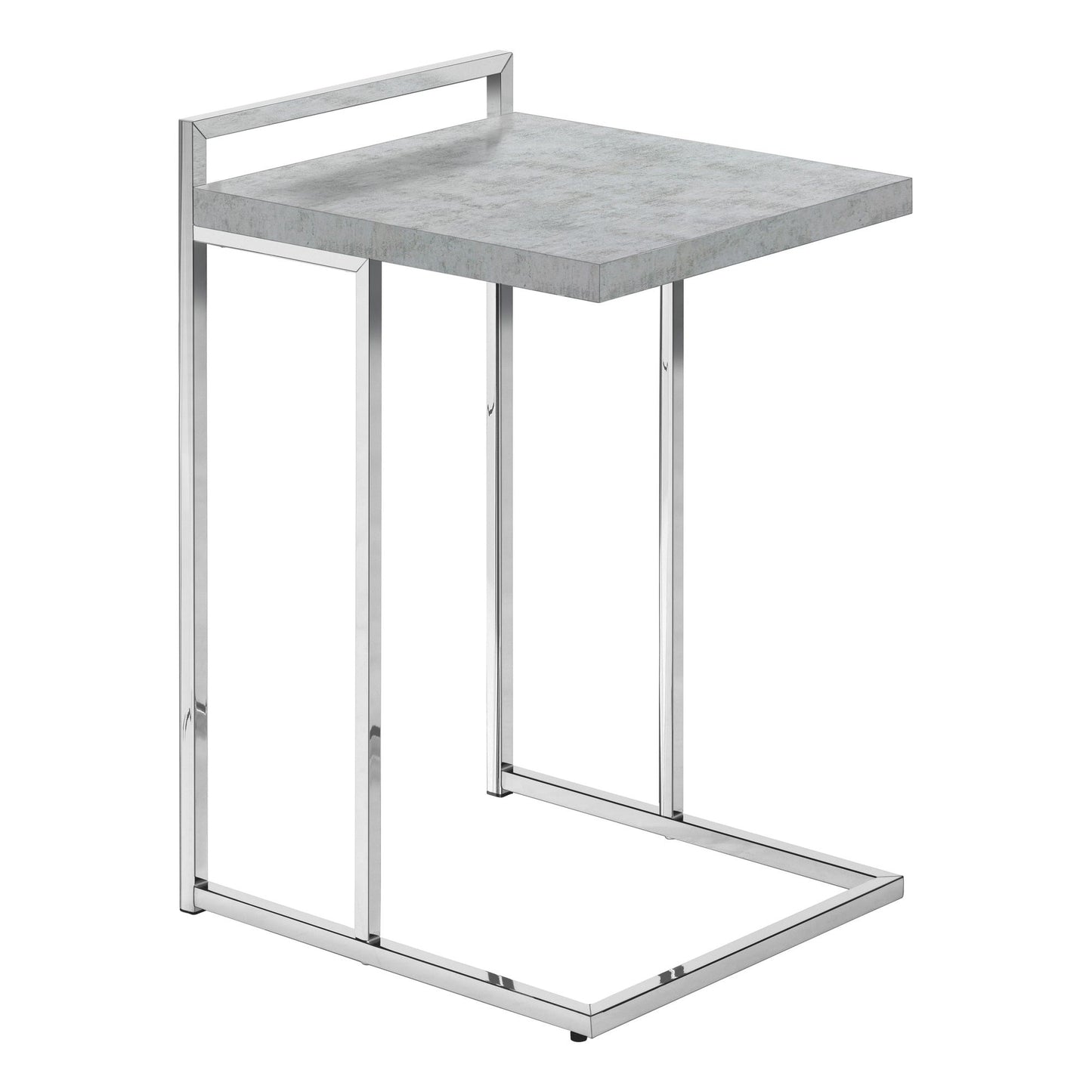 Accent Table - 25"H / Grey Cement / Chrome Metal