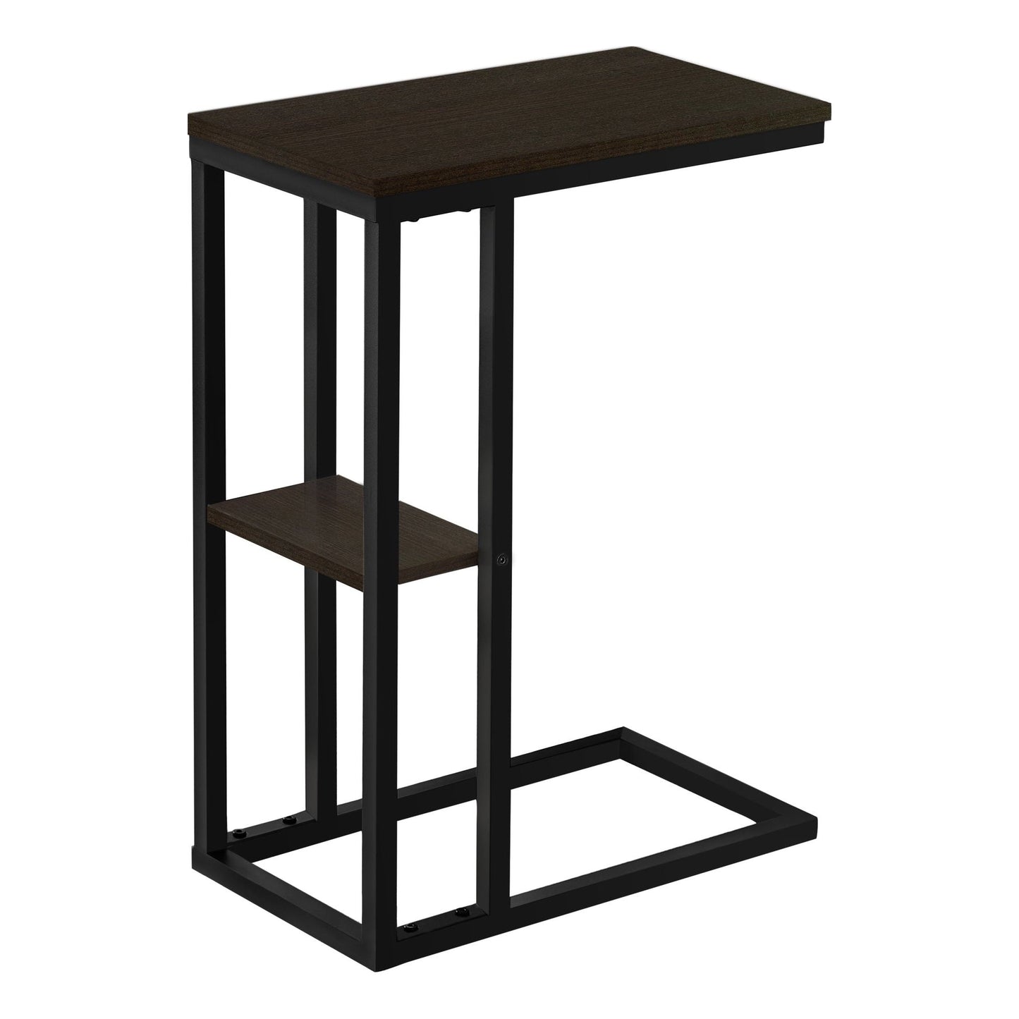 Accent Table - 25"H / Espresso / Black Metal