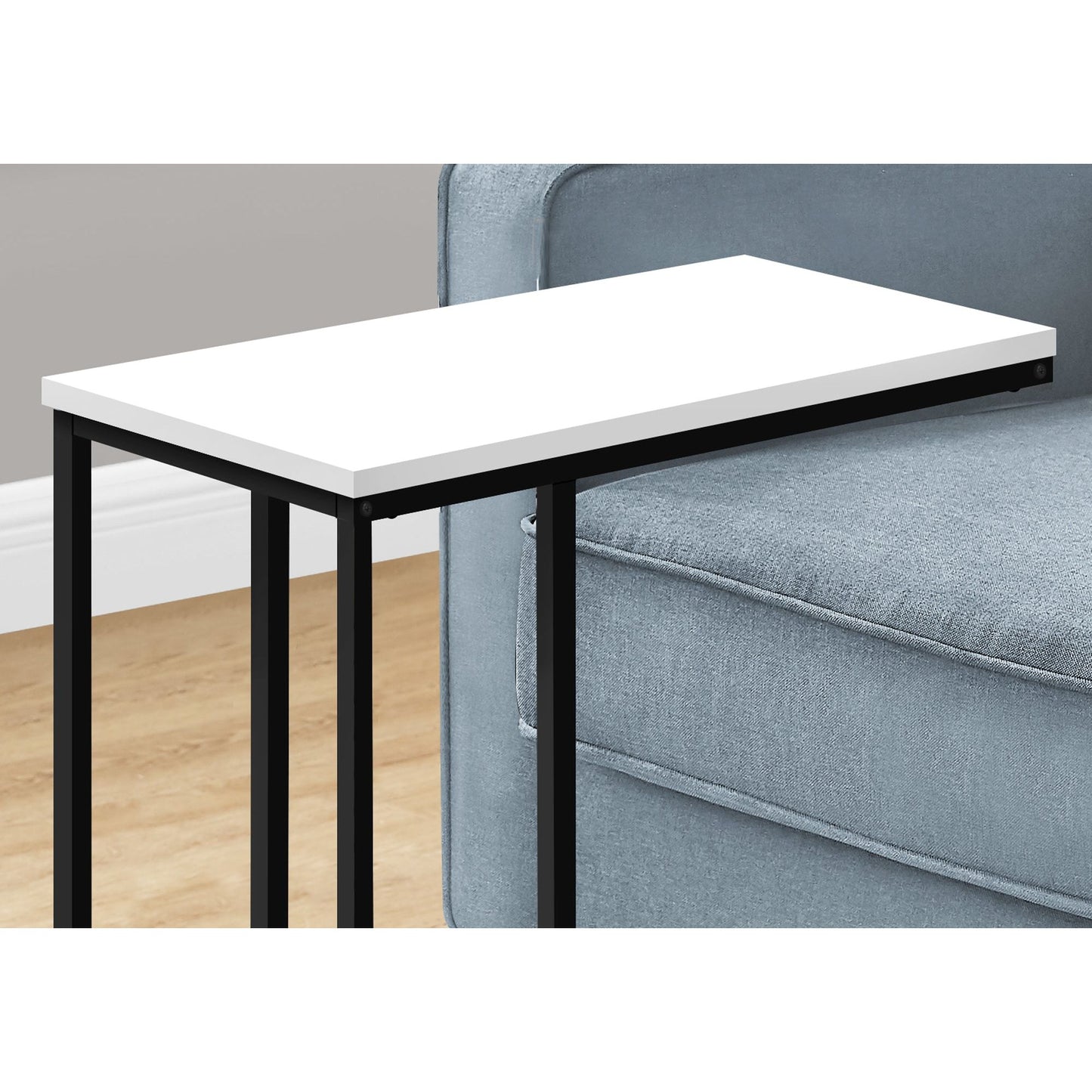 Accent Table - 25"H / White / Black Metal