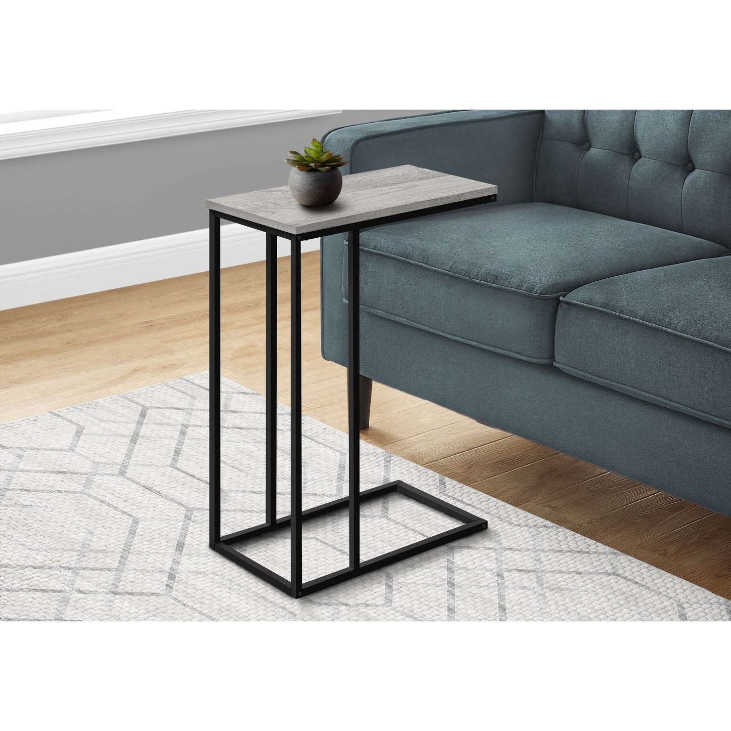 Accent Table - 25"H / Grey / Black Metal