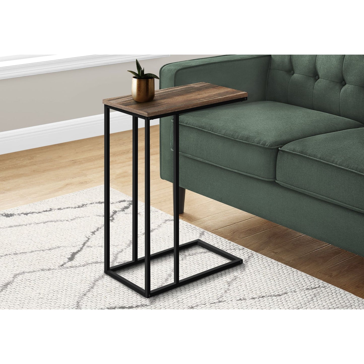 Accent Table - 25"H / Brown Reclaimed / Black Metal