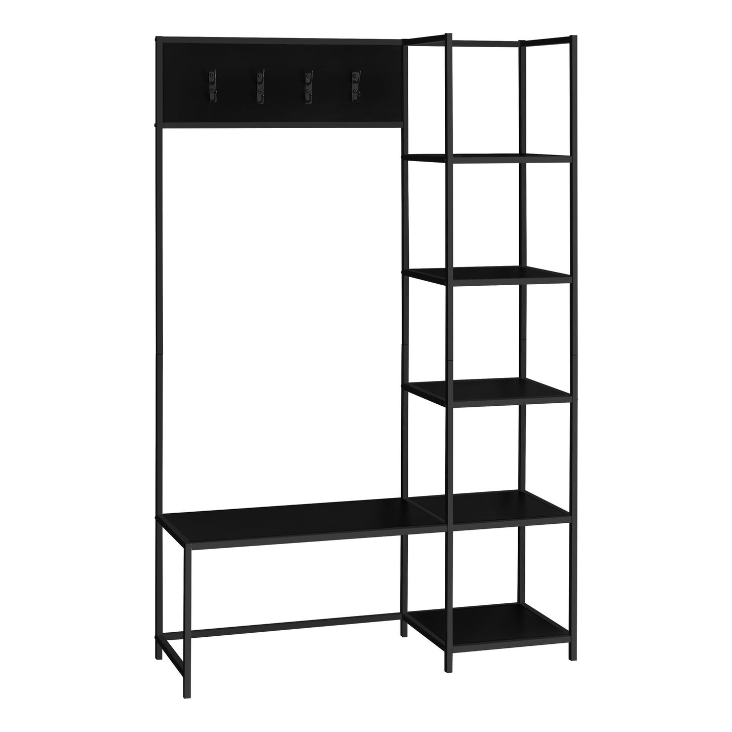 Bench - 72"H / Black / Black Metal Hall Entry