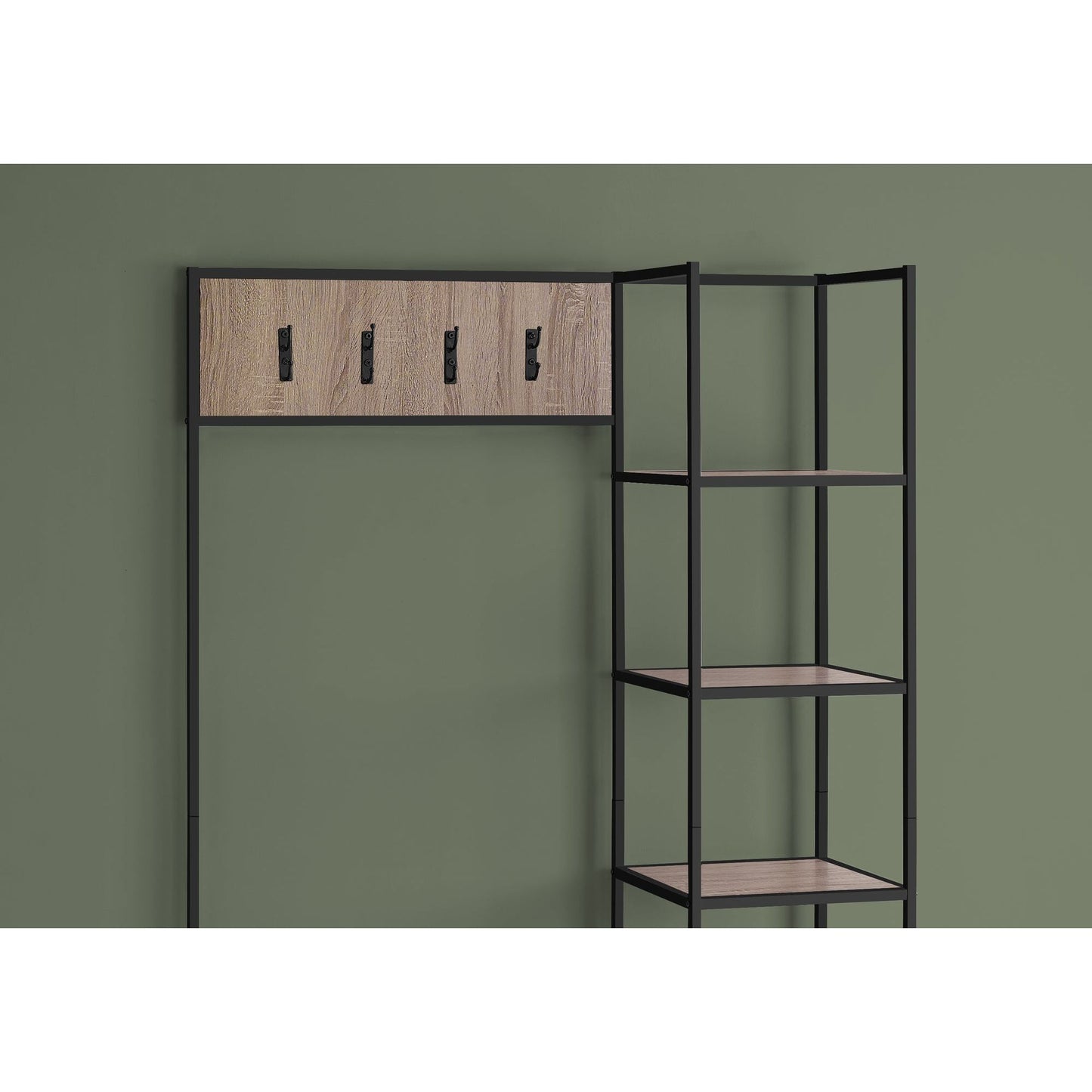 Bench - 72"H / Dark Taupe / Black Metal Hall Entry