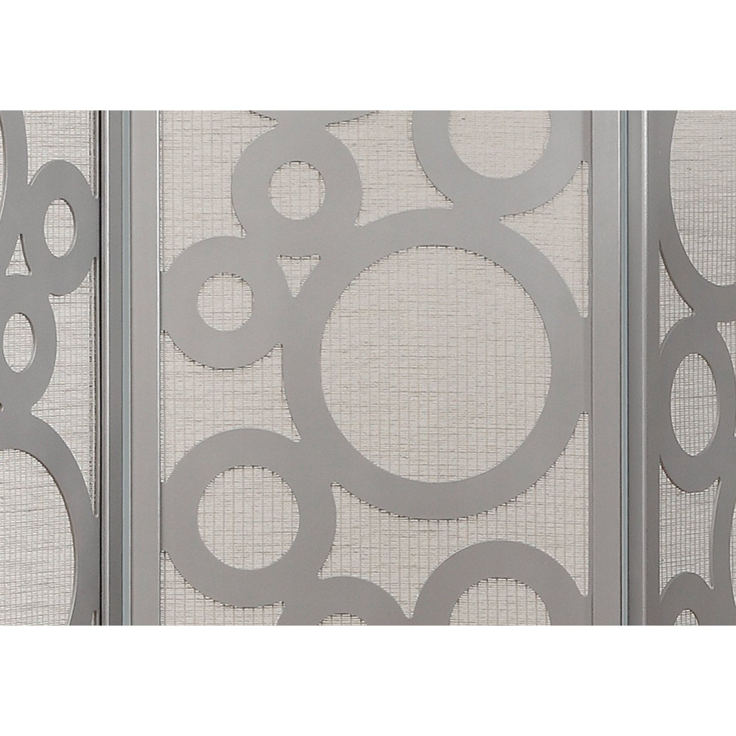 Folding Screen - 3 Panel / Silver " Bubble Design "