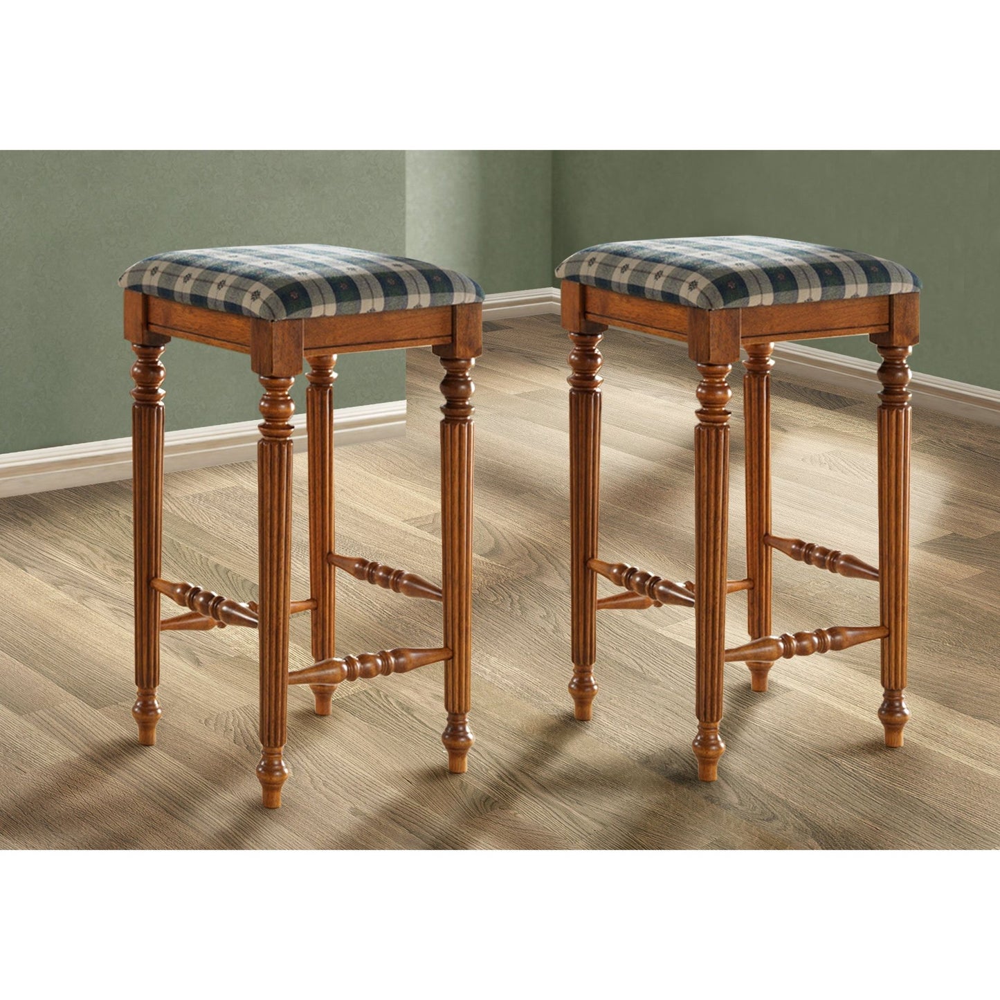 Barstool - 2Pcs / 29"H / Dark Oak