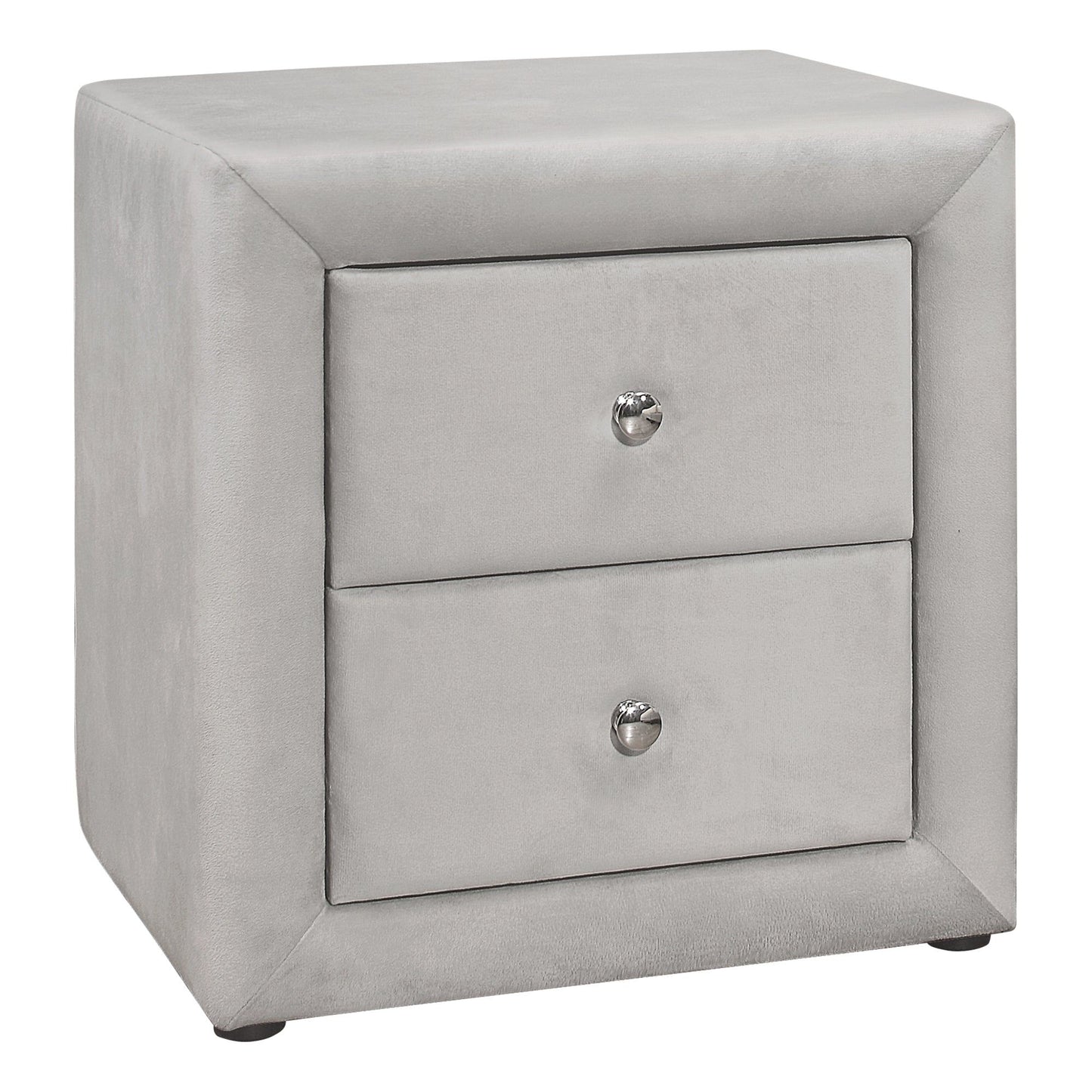 Bedroom Accent - 21"H / Light Grey Velvet Night Stand