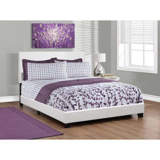 Candace & Basil Brooklyn Queen Bed Frame - White Faux Leather