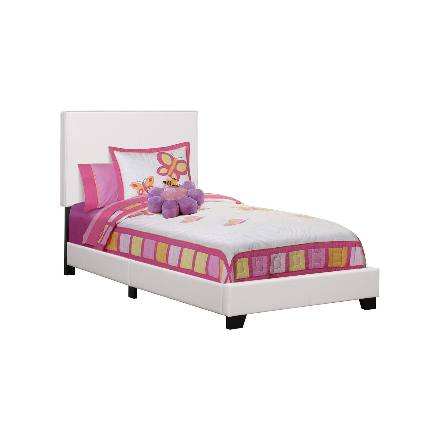 Brooklyn Twin Bed - White Faux Leather