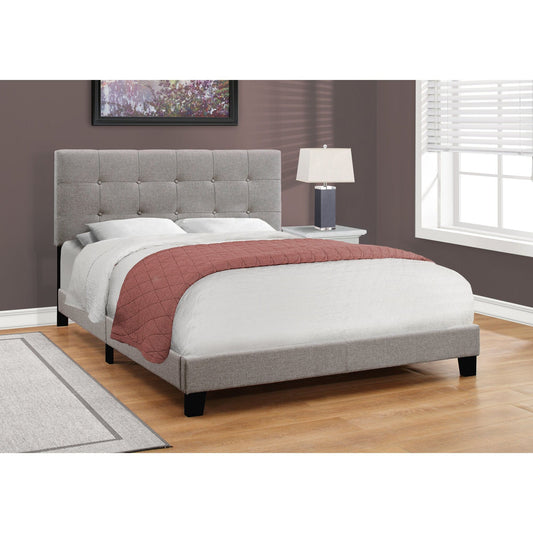 Candace & Basil Anderson Queen Bed Frame - Grey Linen