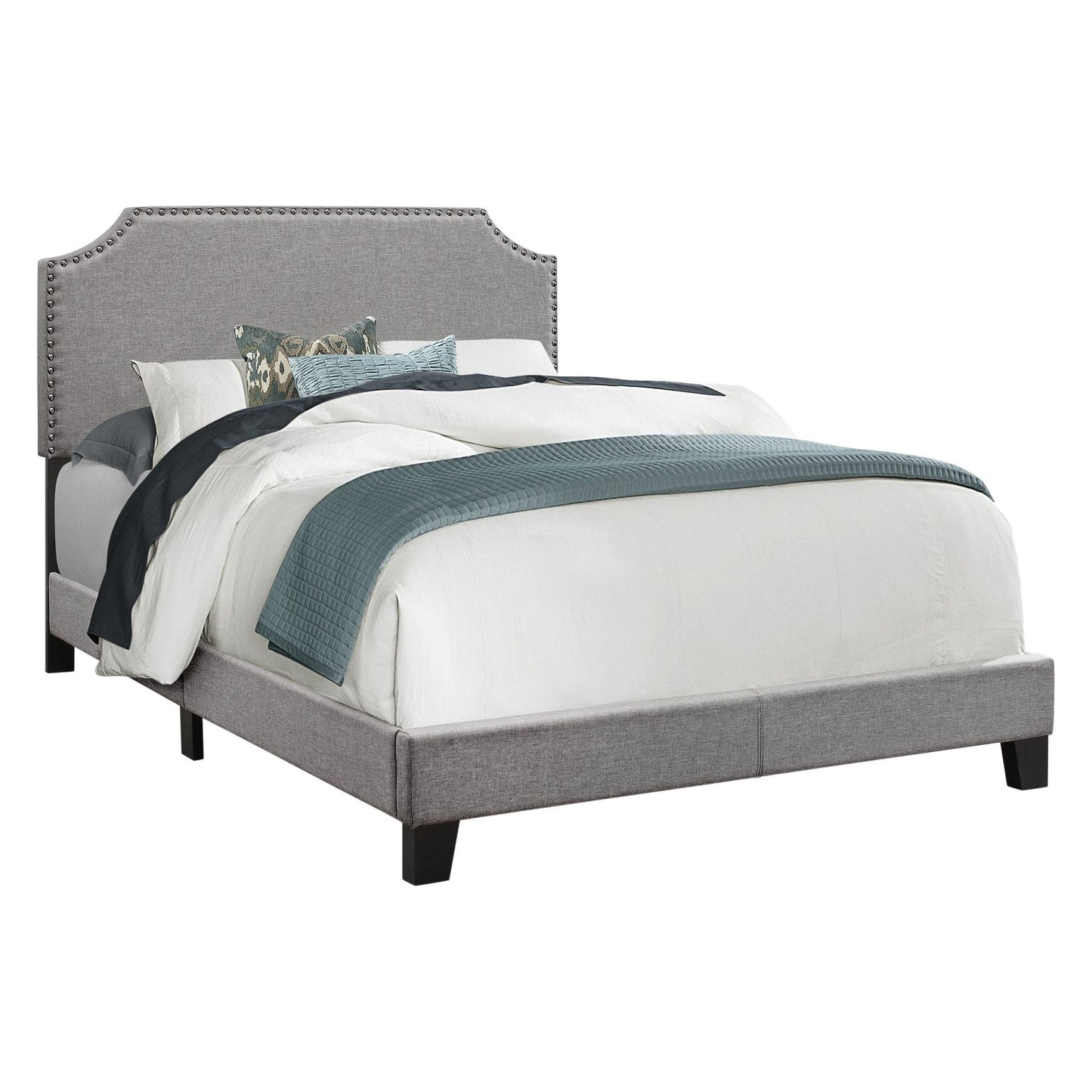 Roosevelt Double/Full Bed - Grey Linen