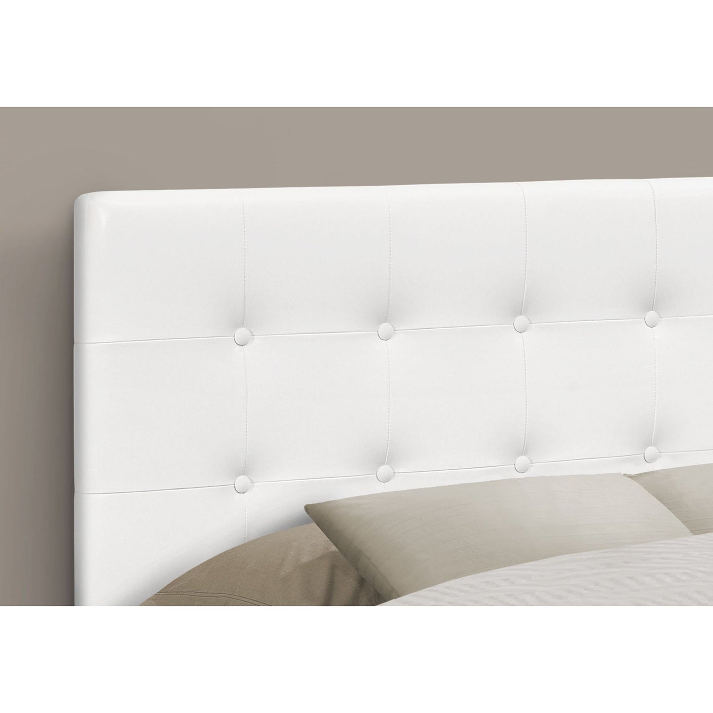 Full Size / White Leather-Look Headboard