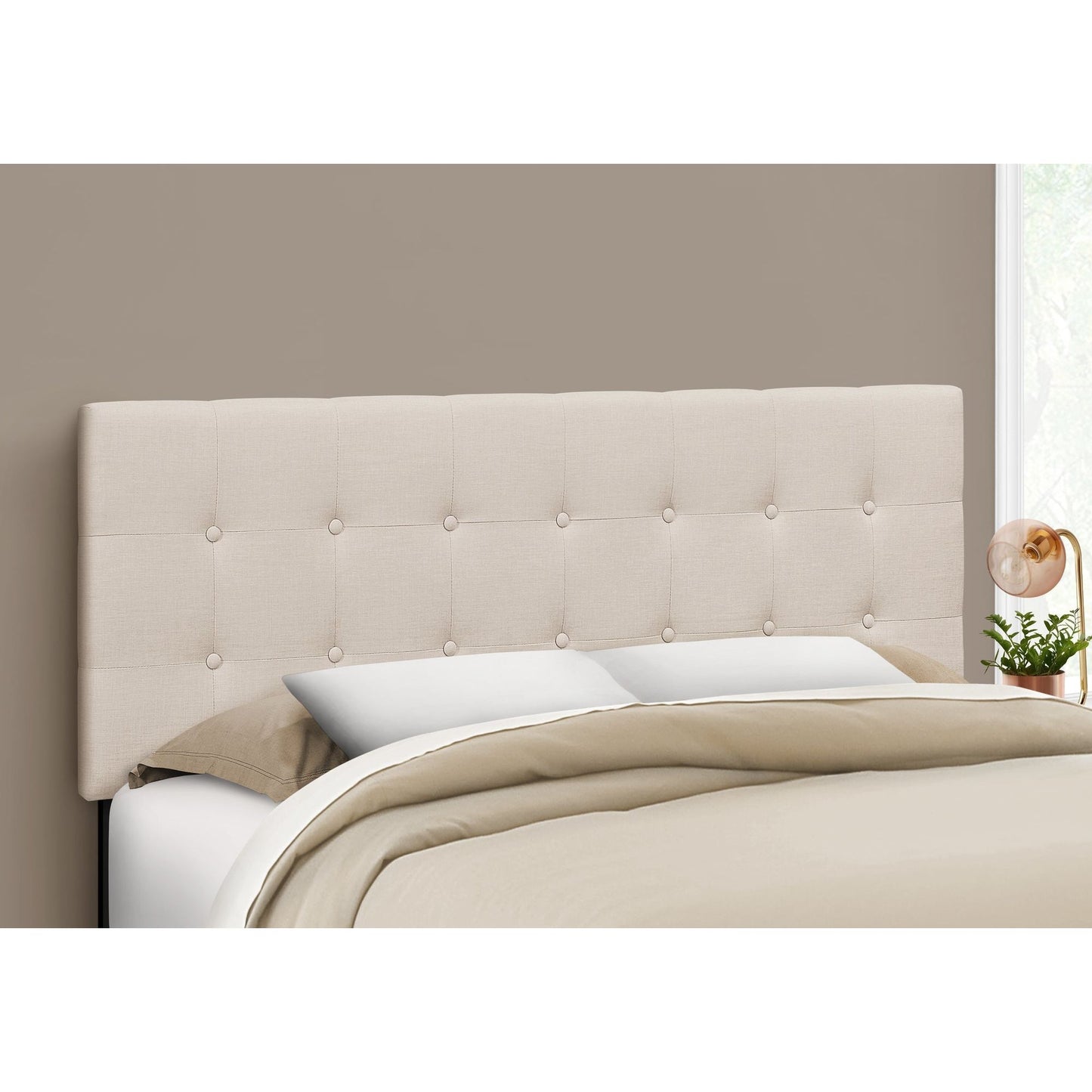 Queen Size / Beige Linen Headboard