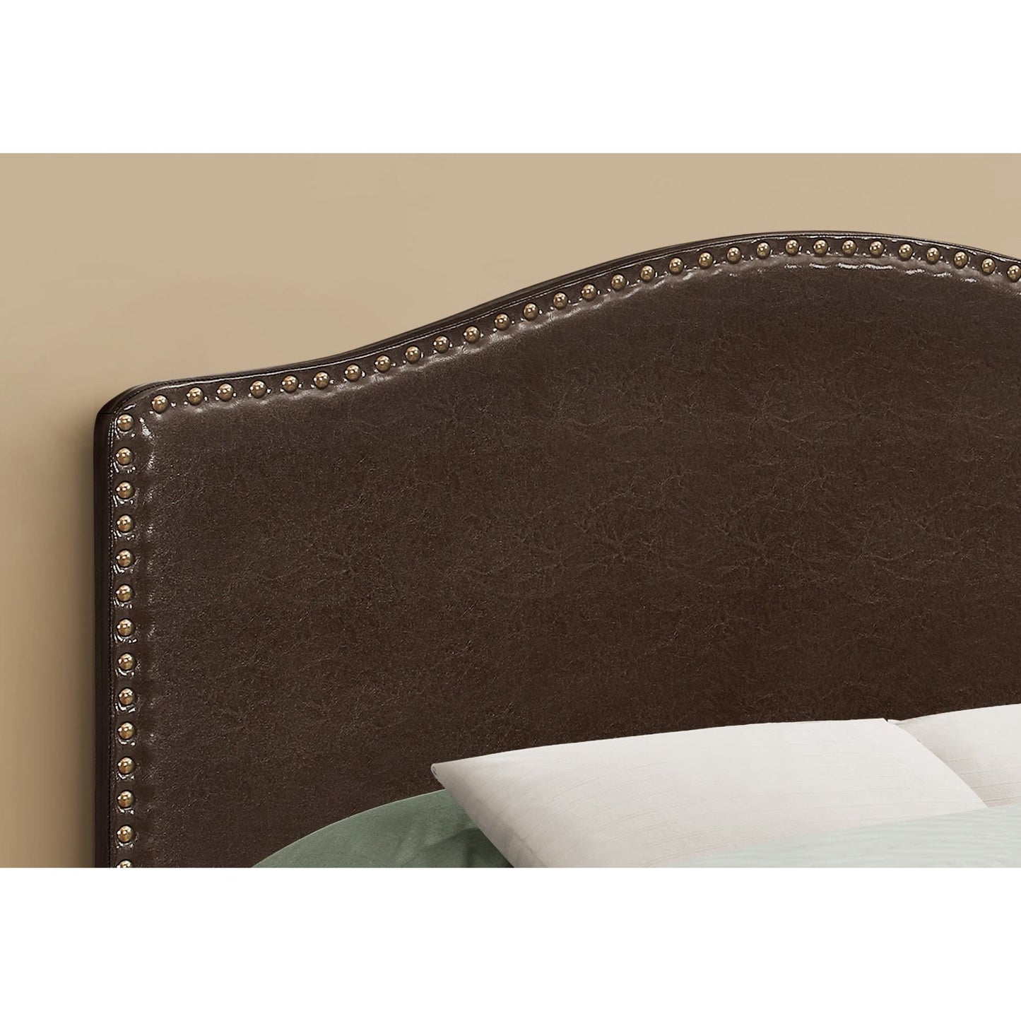 Bed - Full Size / Brown Leather-Look Headboard Only