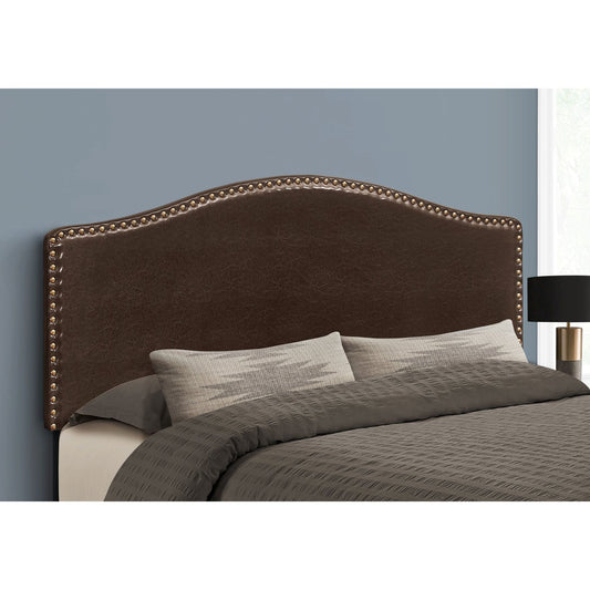 Bed - Queen Size / Brown Leather-Look Headboard Only