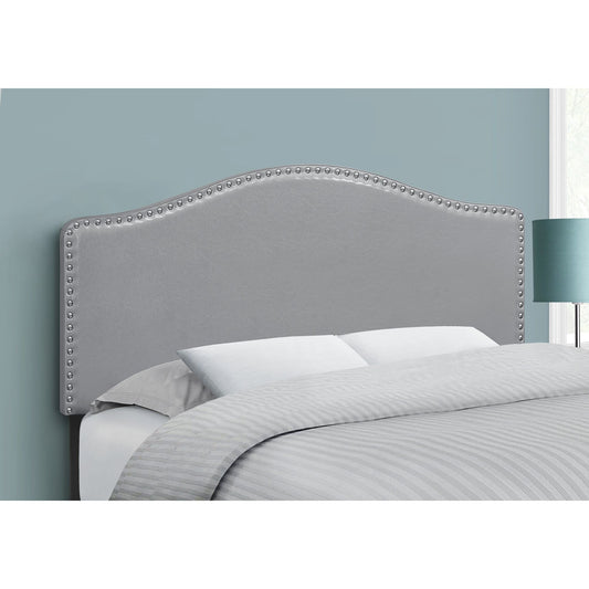 Bed - Full Size / Grey Leather-Look Headboard Only