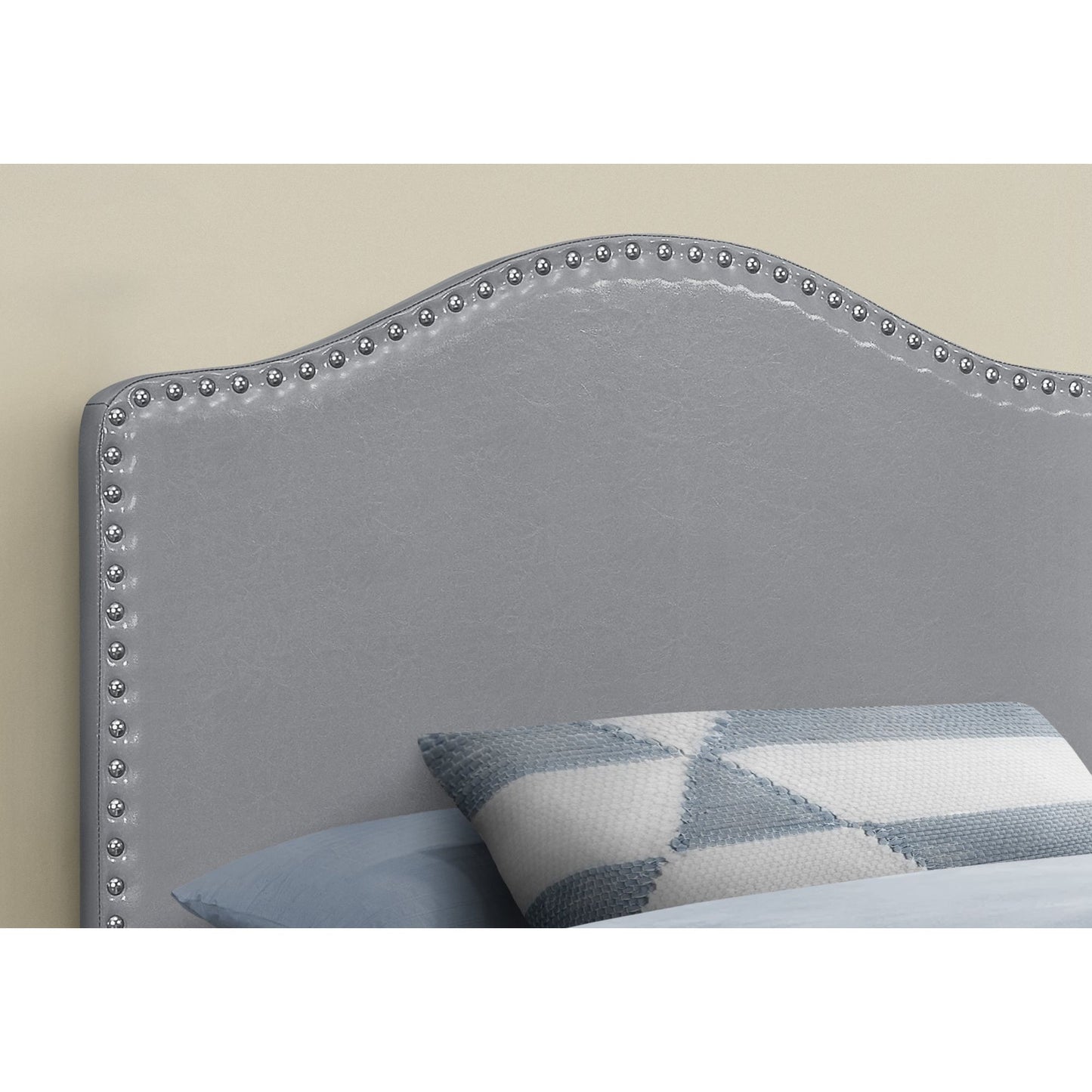 Twin Size / Grey Leather-Look Headboard