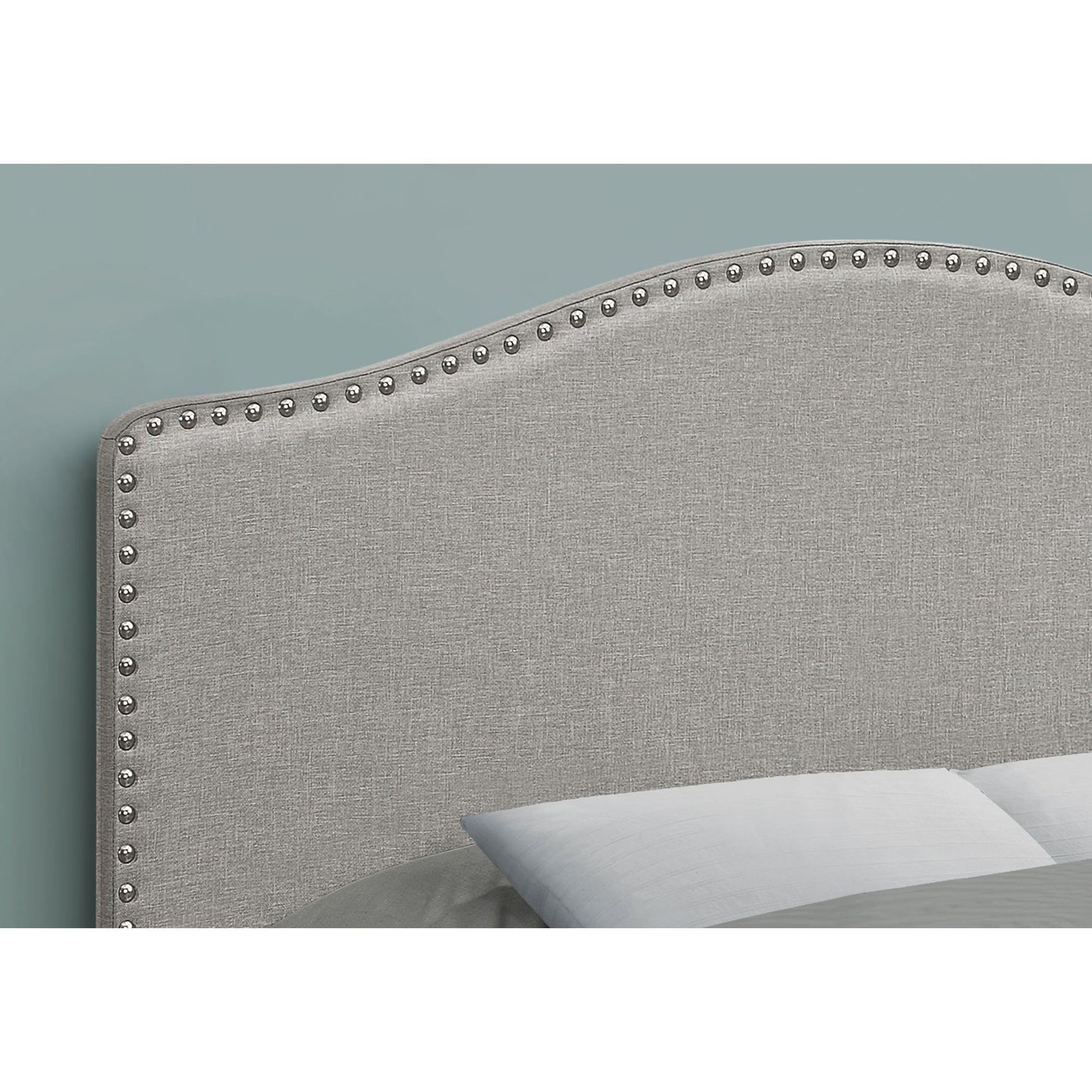 Bed - Full Size / Grey Linen Headboard Only