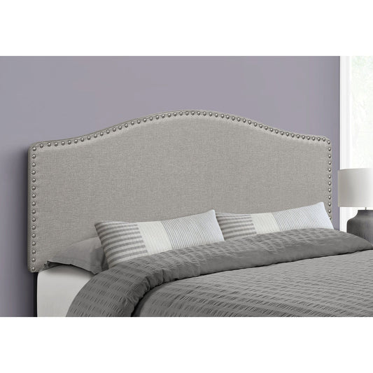 Bed - Queen Size / Grey Linen Headboard Only