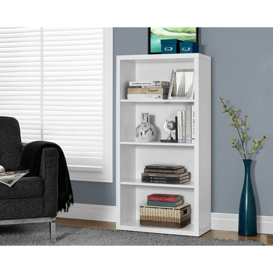 Candace & Basil Bookcase - 48"H / White With Adjustable Shelves