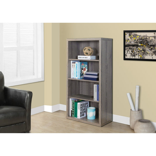 Candace & Basil Bookcase - 48"H / Dark Taupe With Adjustable Shelves