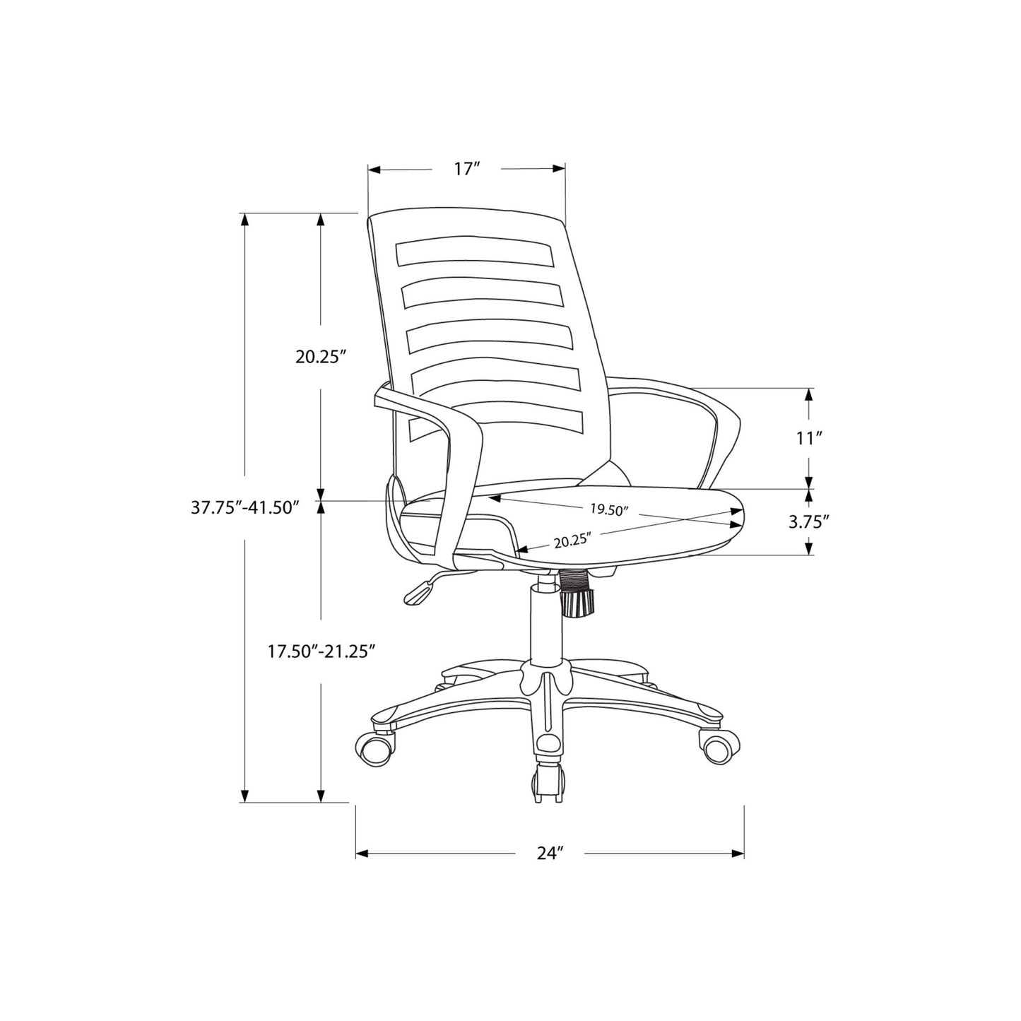 Office Chair - Black / Black Mesh / Multi Position