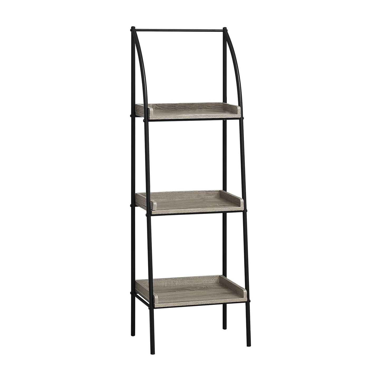 Bookcase - 48"H / Dark Taupe / Black Metal