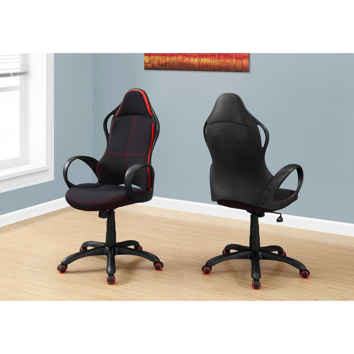 Office Chair - Black / Red Fabric / Multi Position