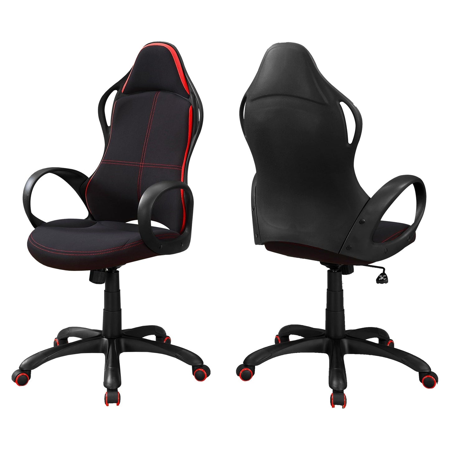 Office Chair - Black / Red Fabric / Multi Position