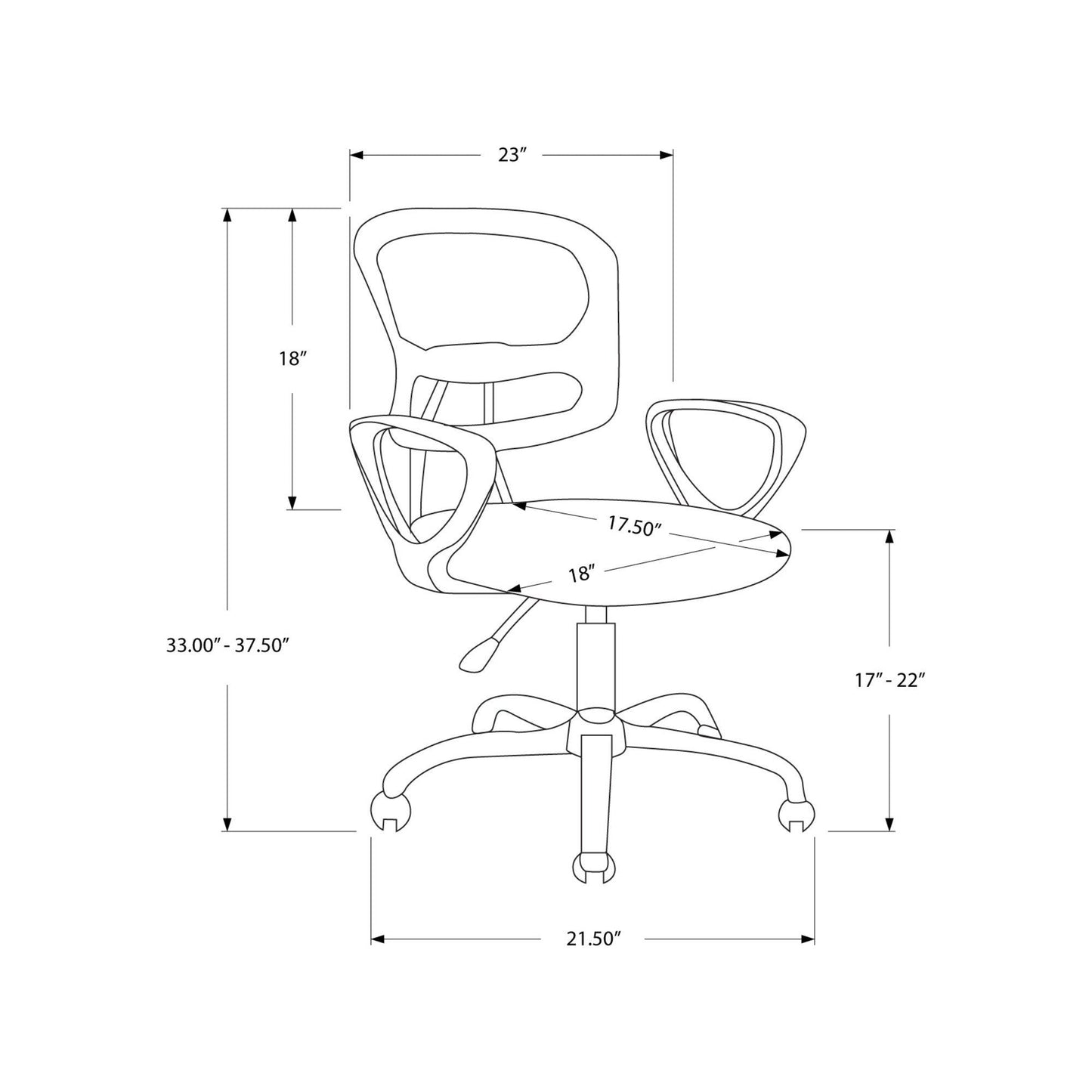 Office Chair - Black Mesh Youth / Multi-Position