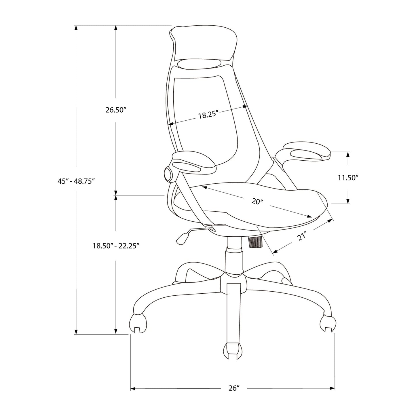 Office Chair - Black Mesh / Chrome High-Back Executive