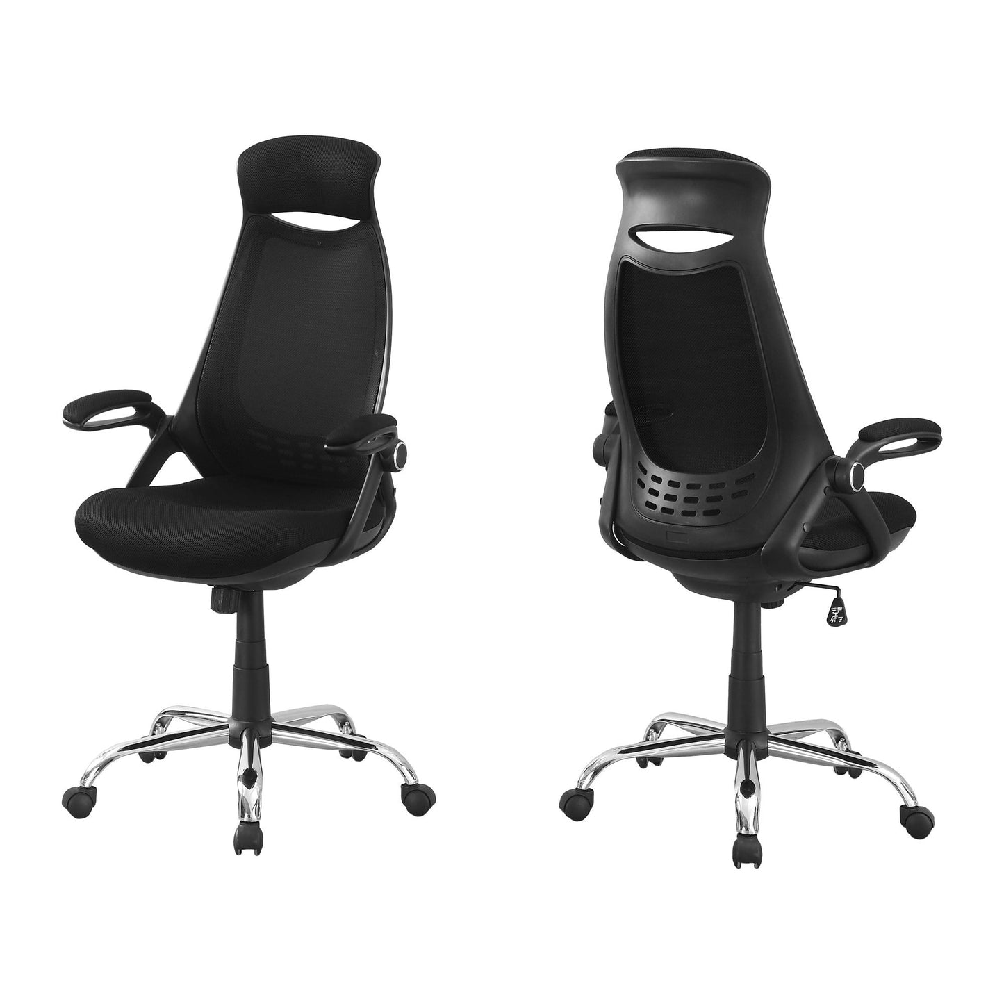 Office Chair - Black Mesh / Chrome High-Back Executive