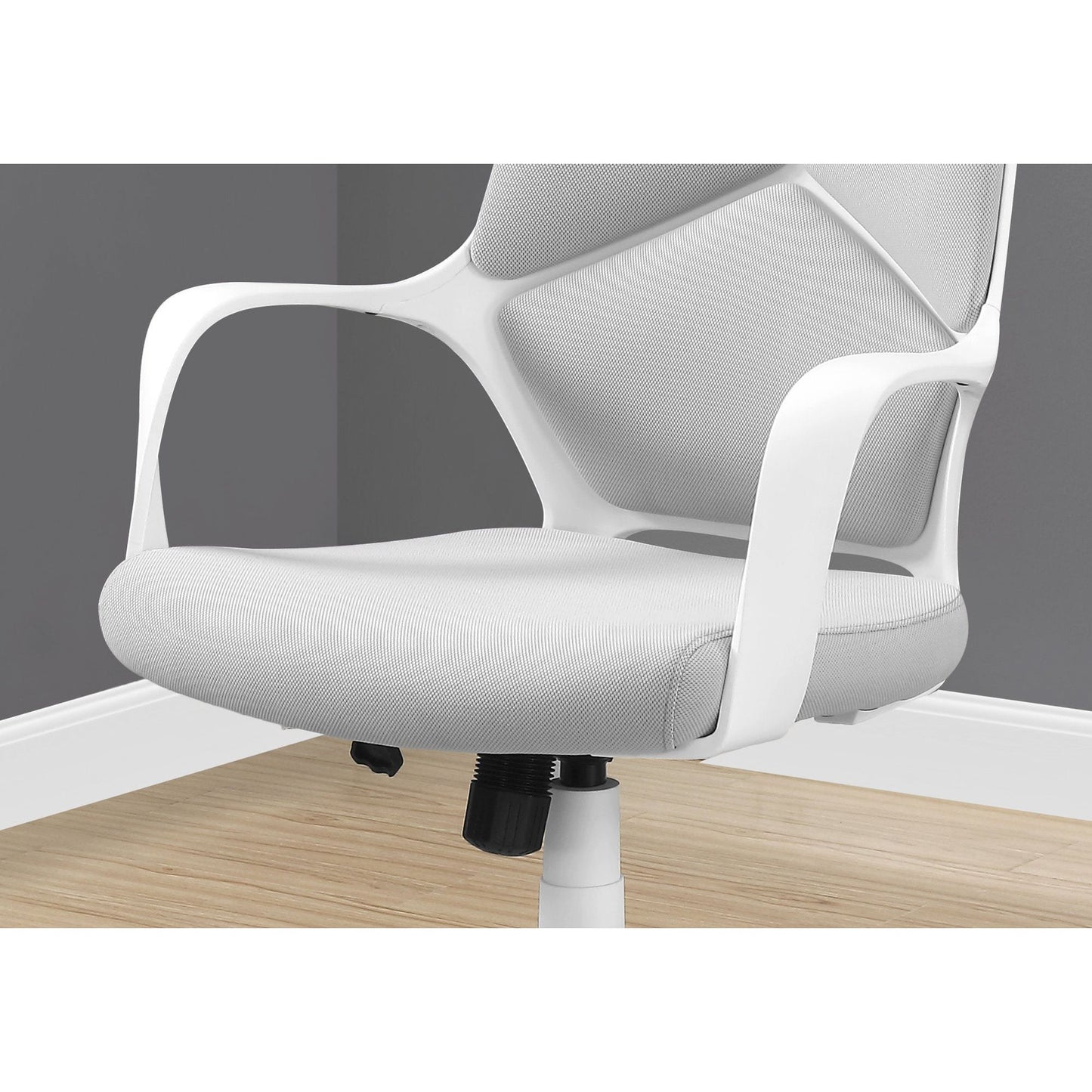 Office Chair - White / Grey Fabric / High Back Executive